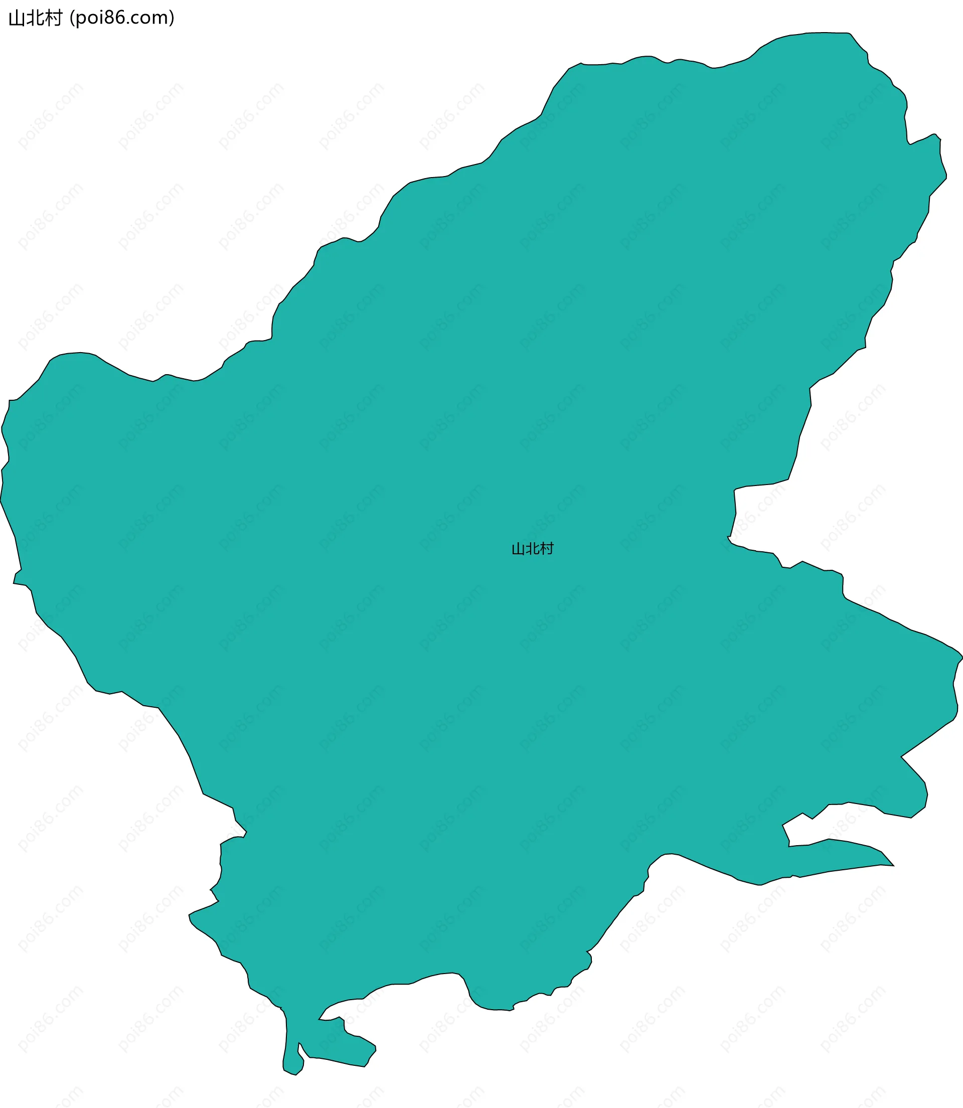 山北村边界地图