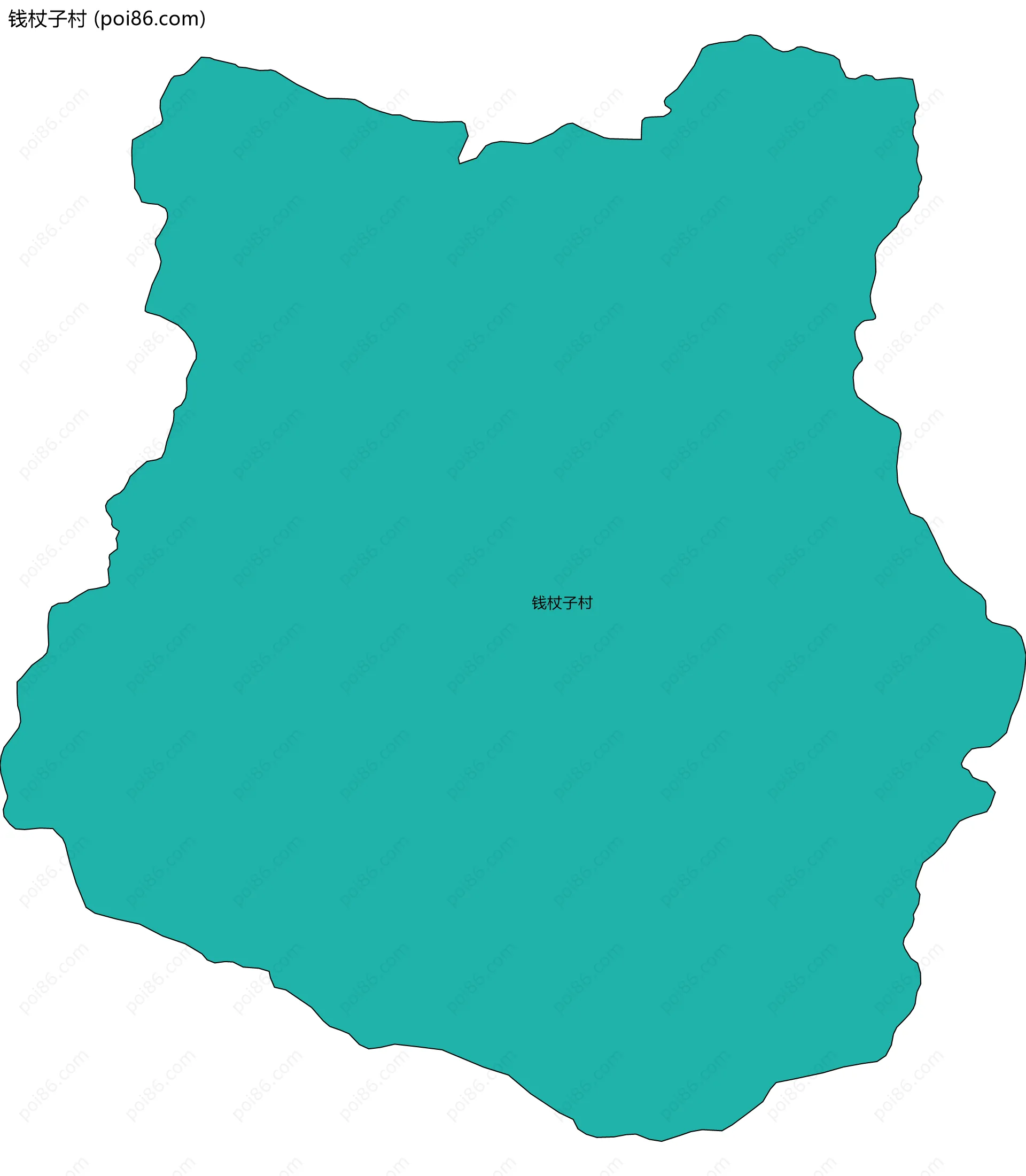 钱杖子村边界地图