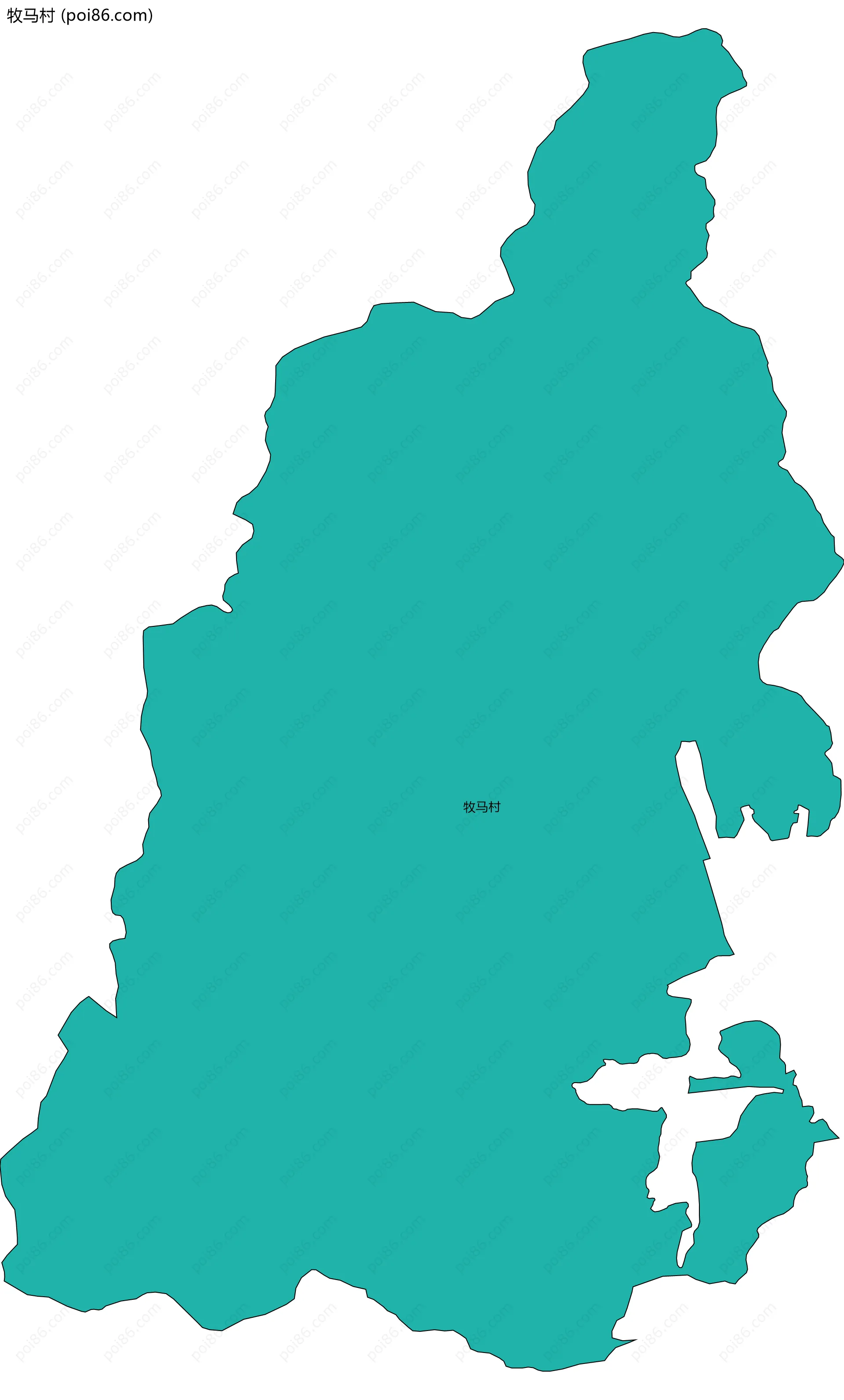 牧马村边界地图