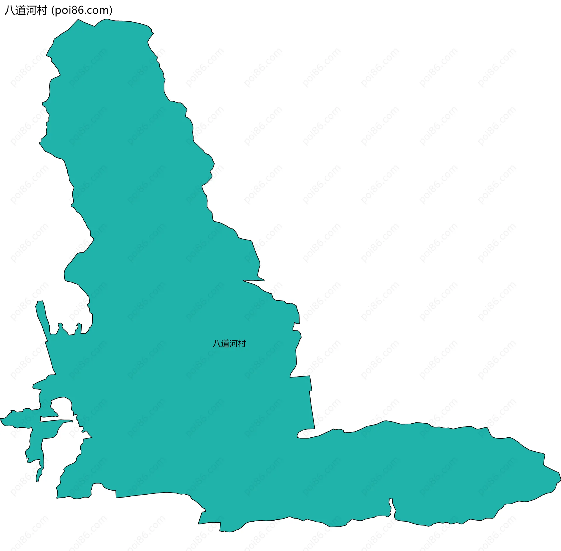 八道河村边界地图
