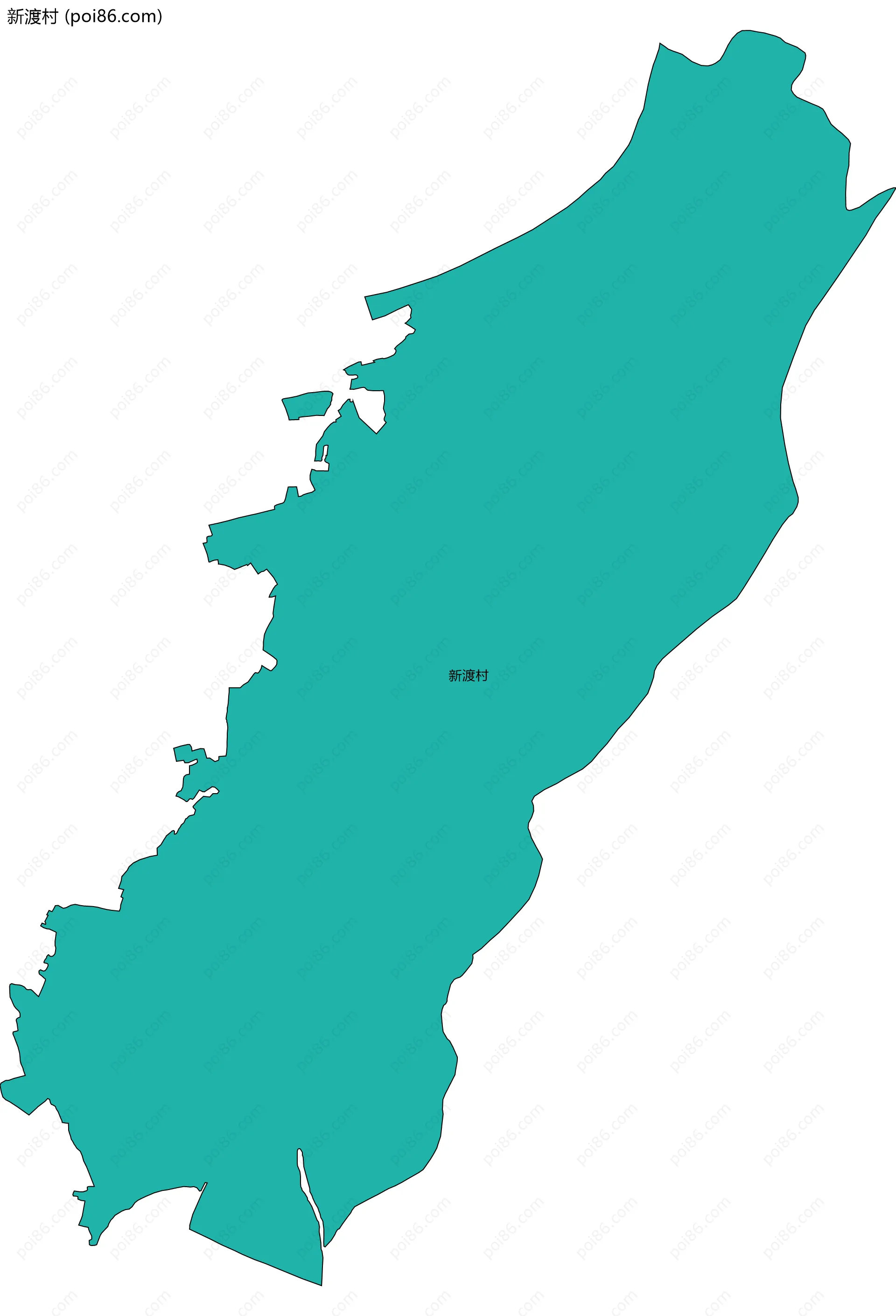 新渡村边界地图