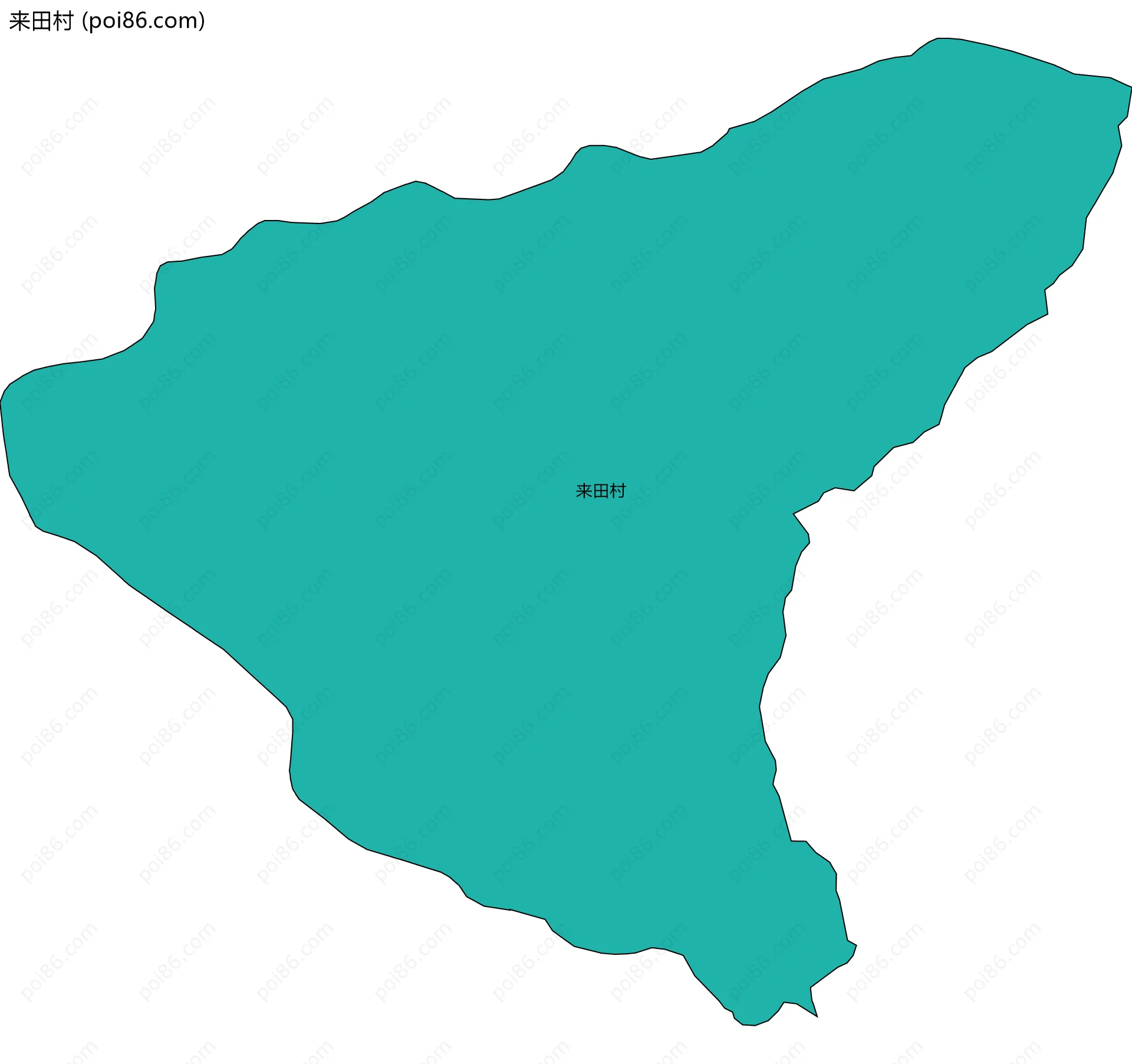 来田村边界地图