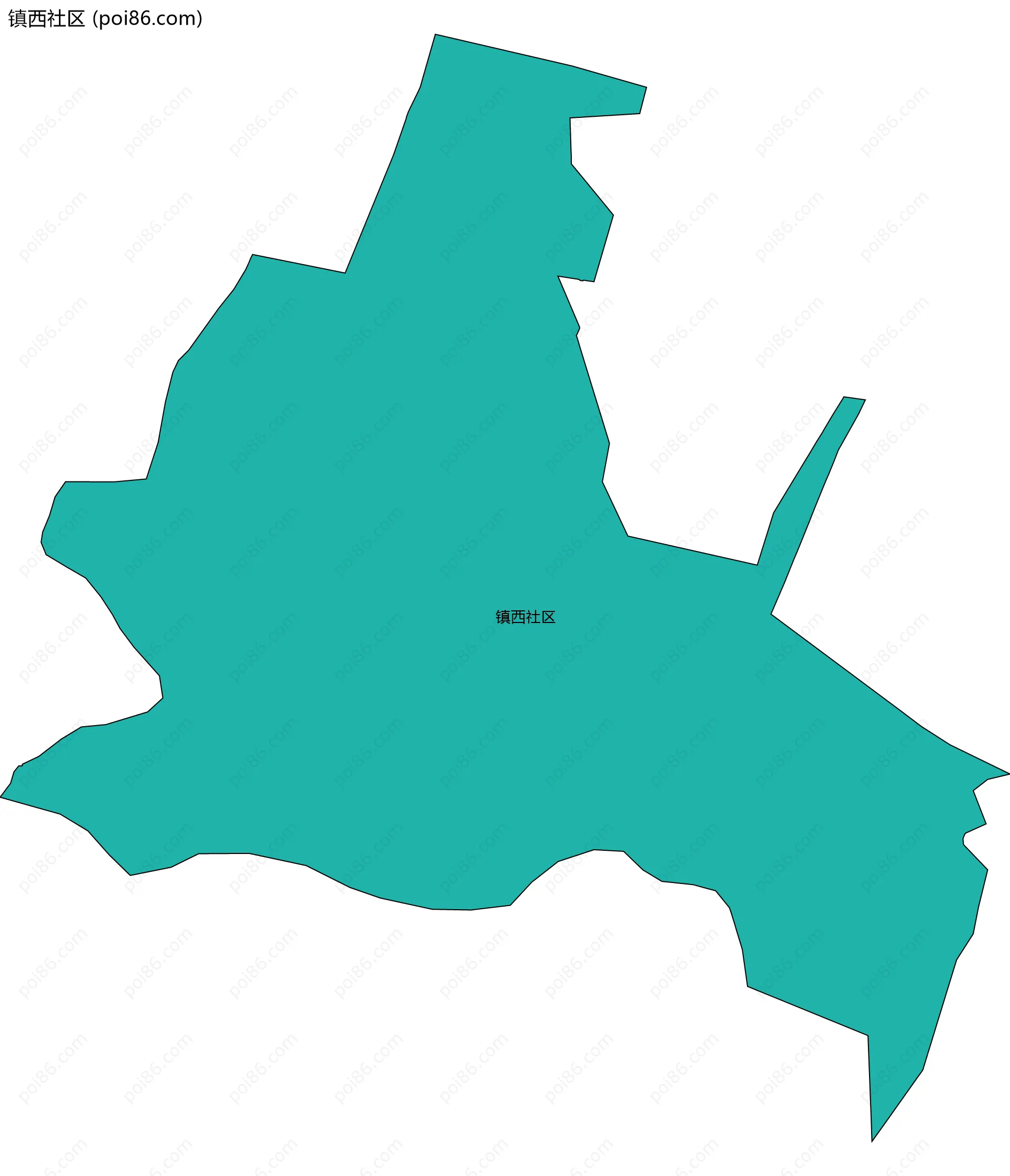 镇西社区边界地图
