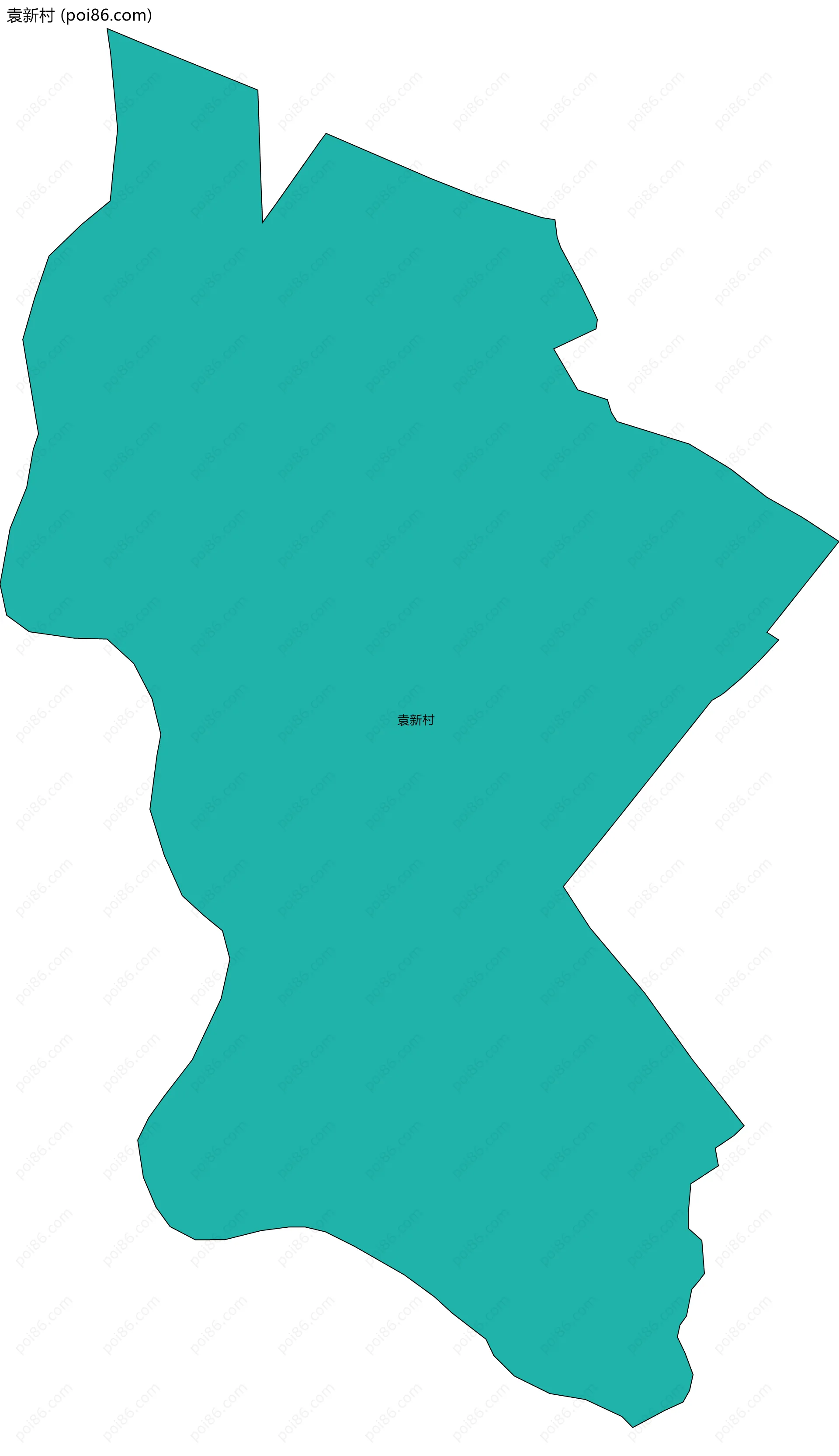 袁新村边界地图