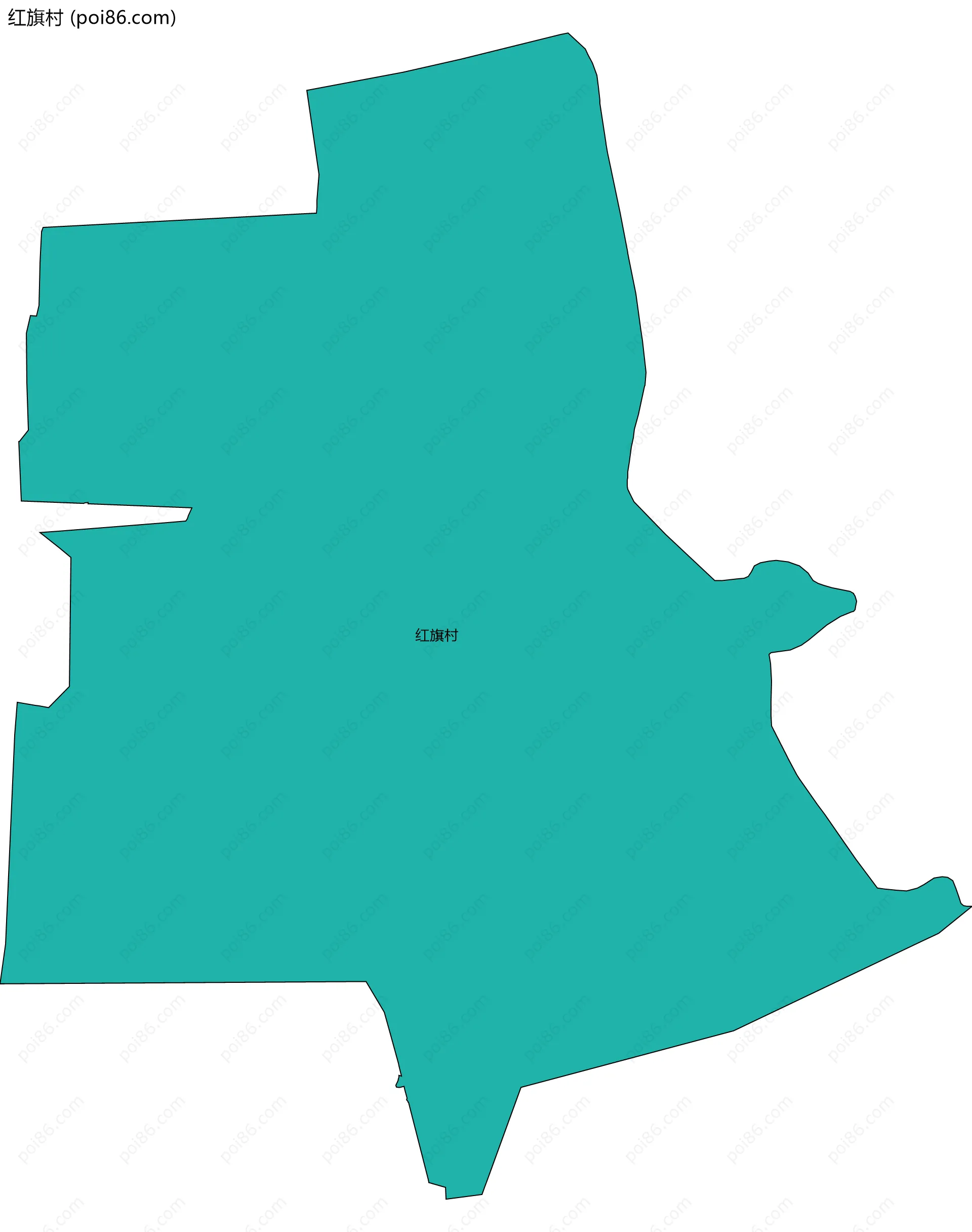 红旗村边界地图
