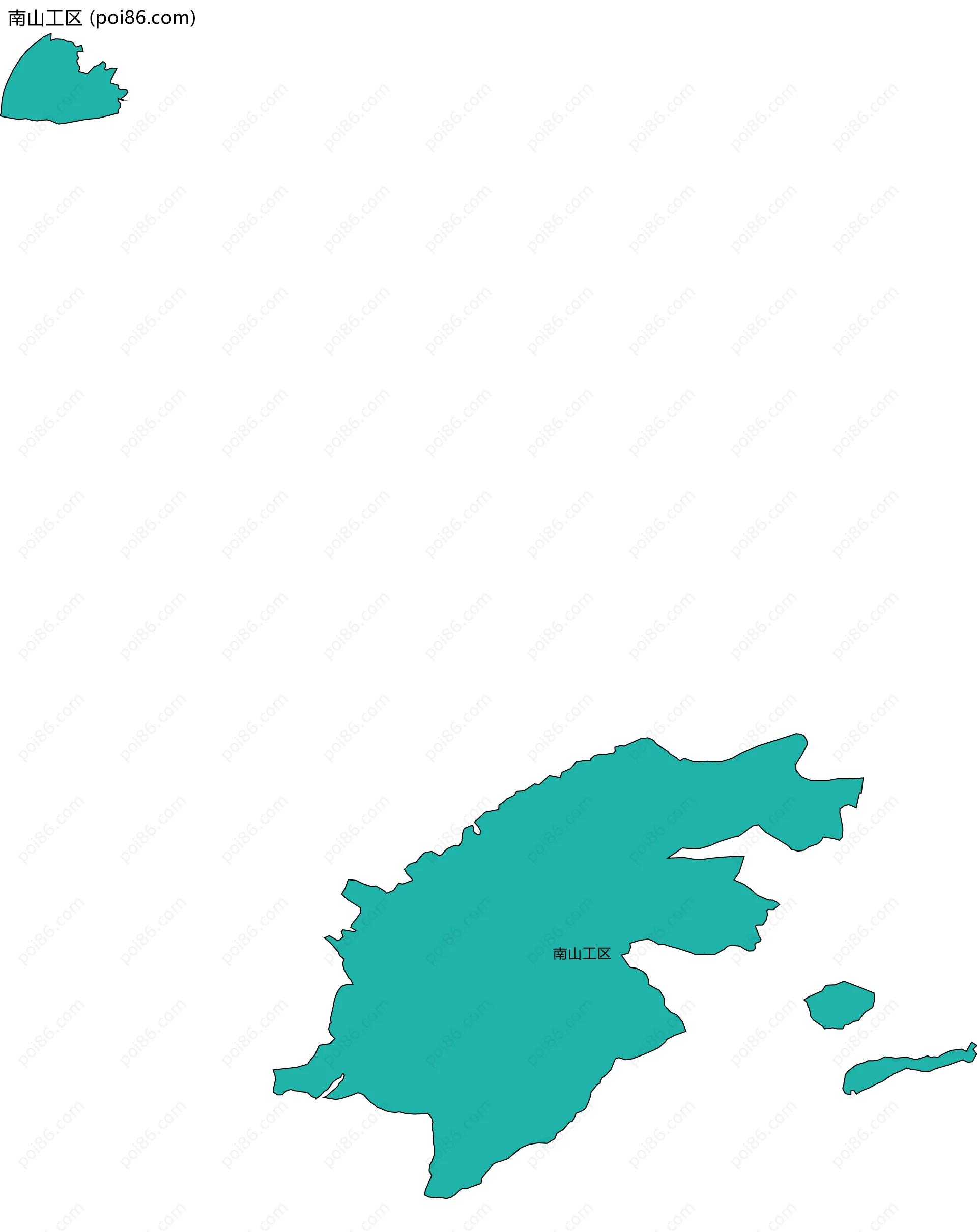 南山工区边界地图