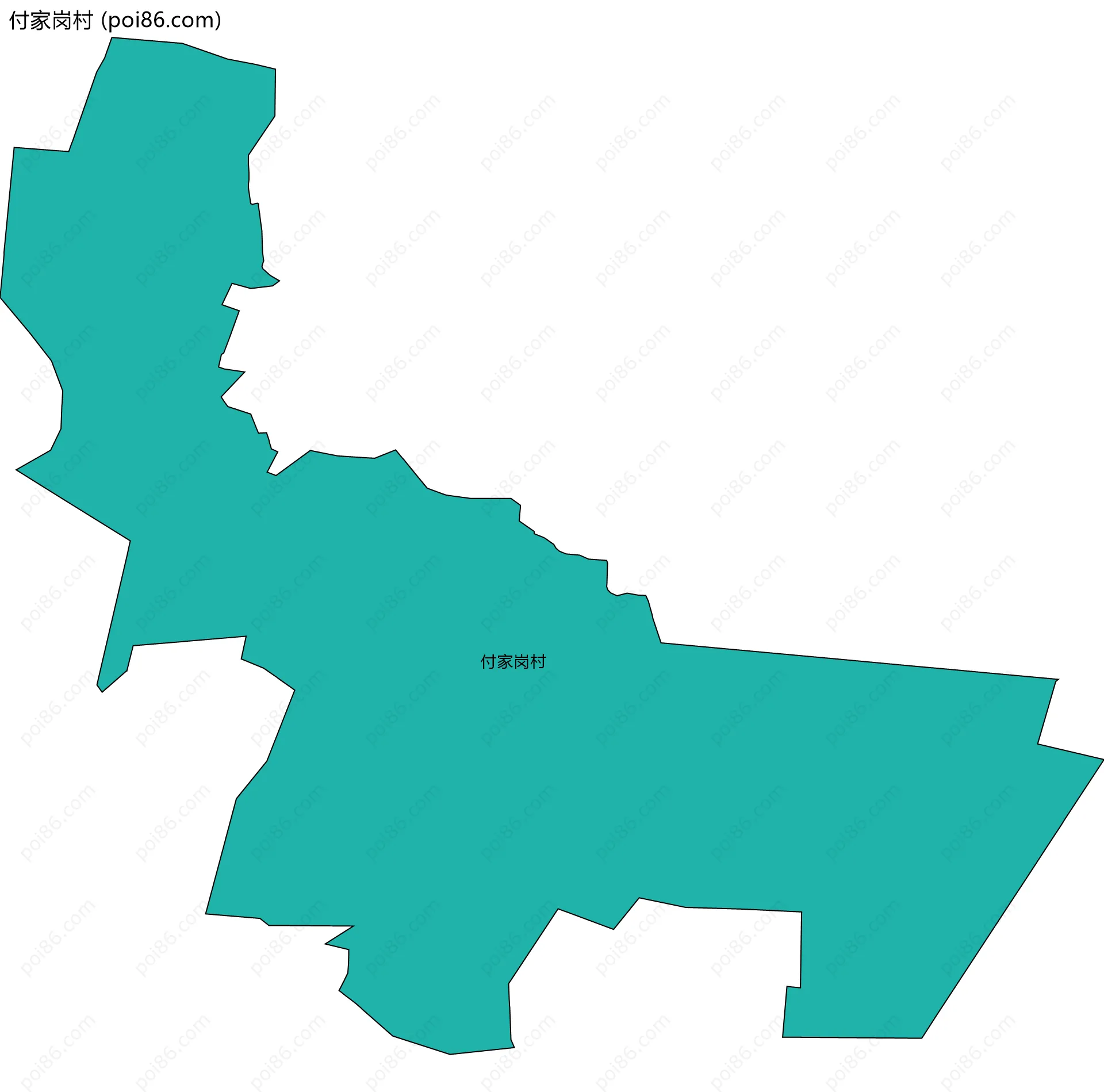 付家岗村边界地图