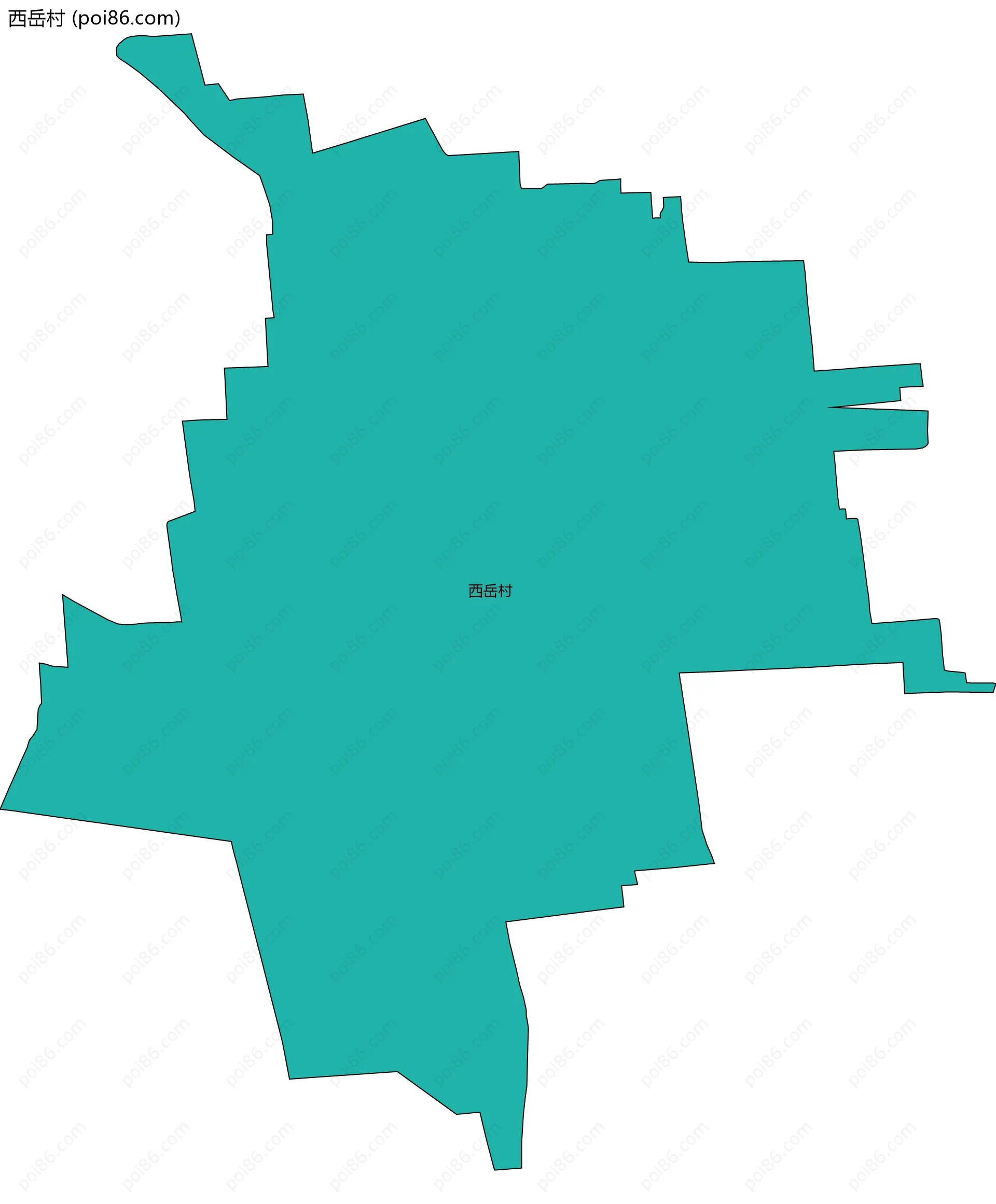 西岳村边界地图