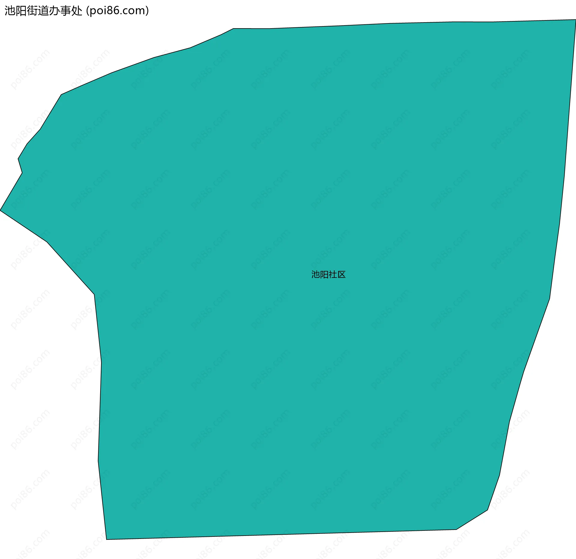 池阳街道办事处边界地图(五级行政区划)