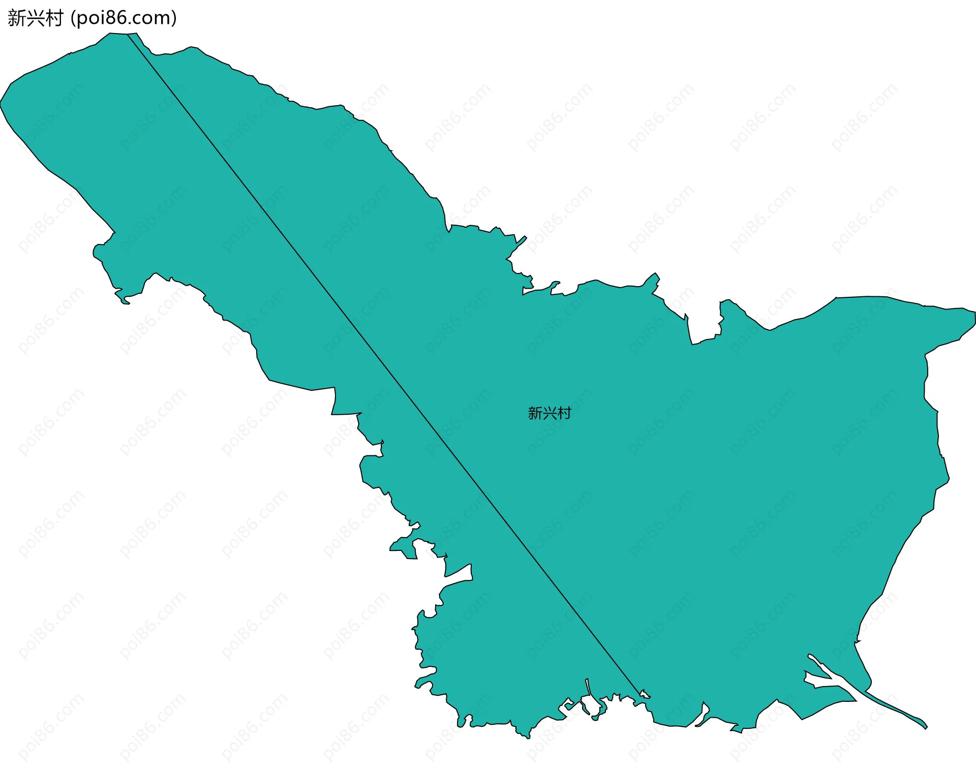 新兴村边界地图