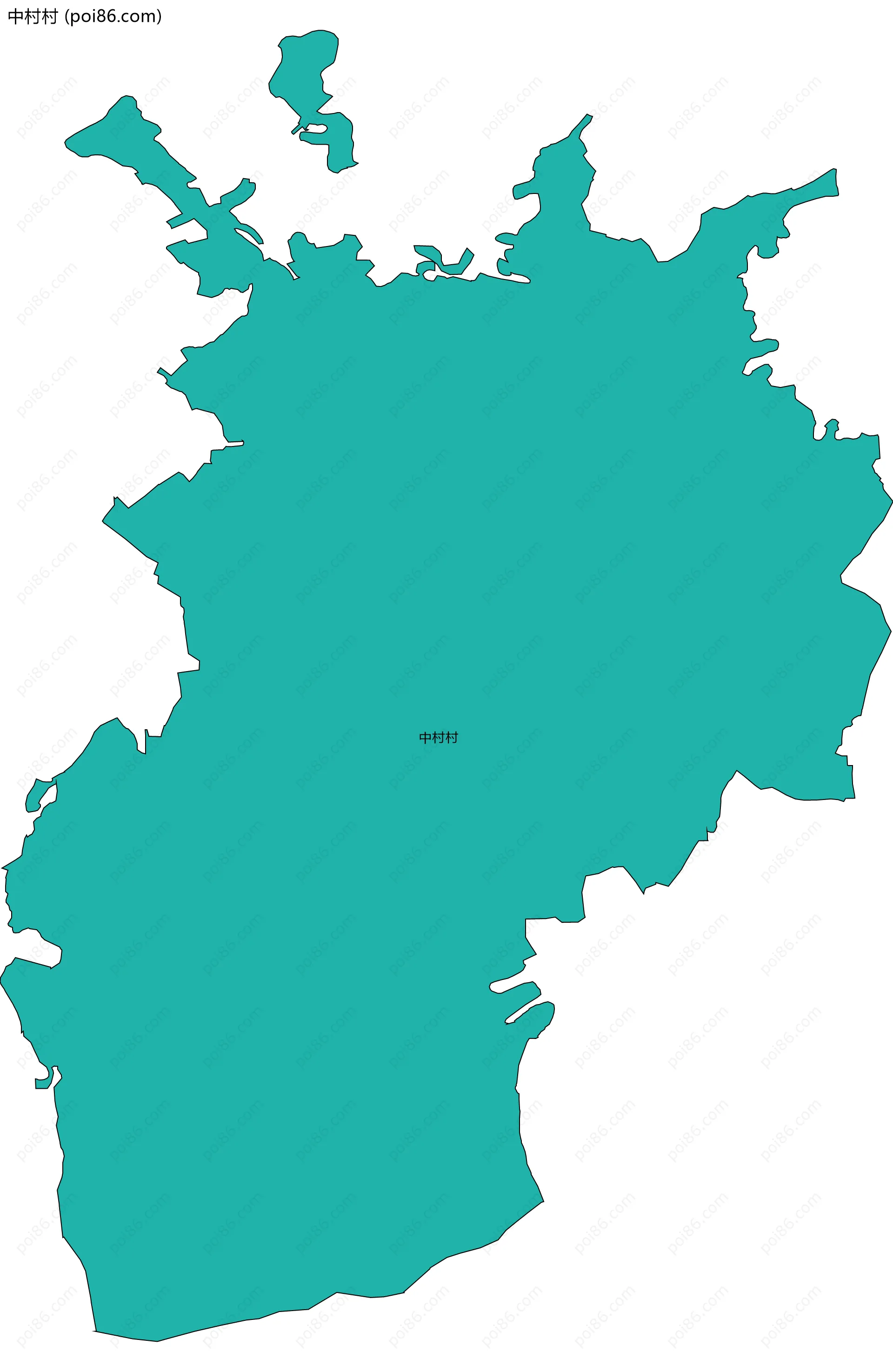 中村村边界地图