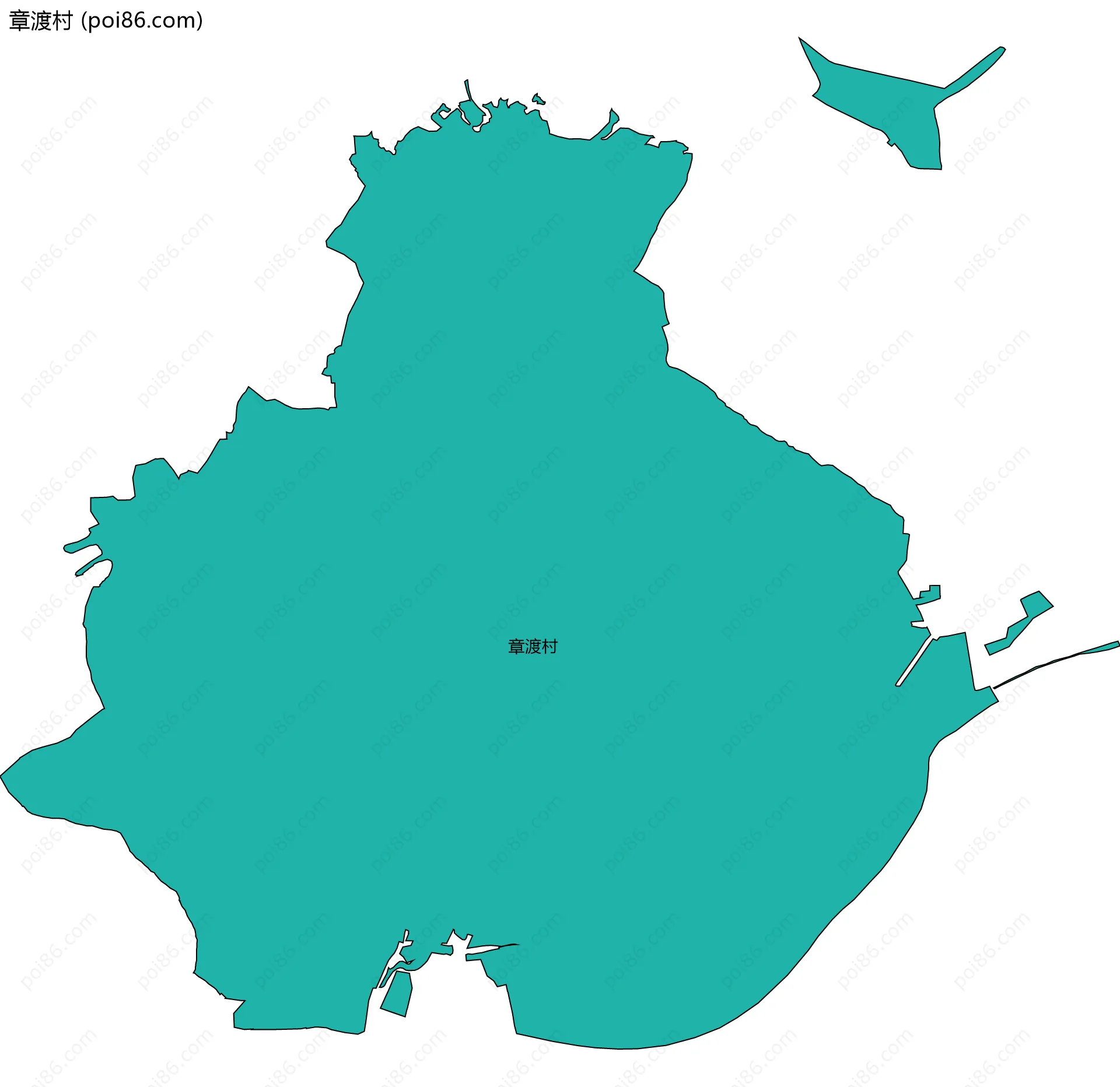 章渡村边界地图