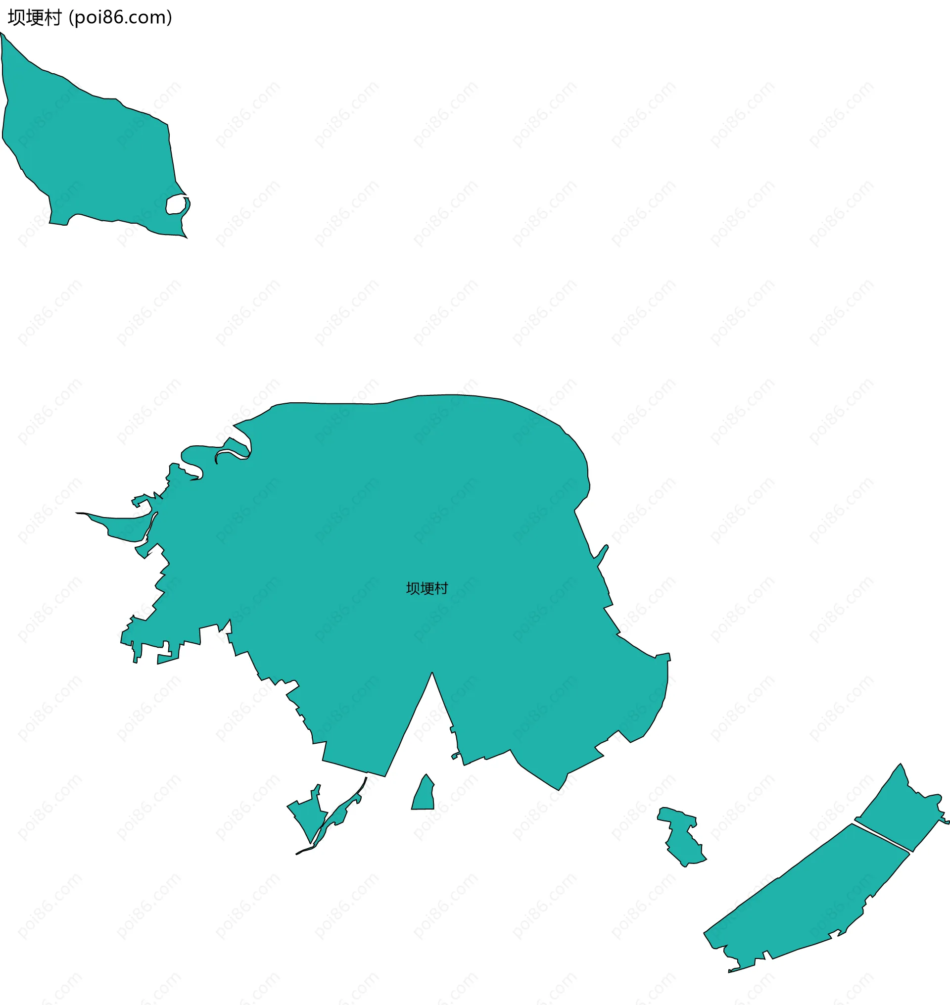 坝埂村边界地图