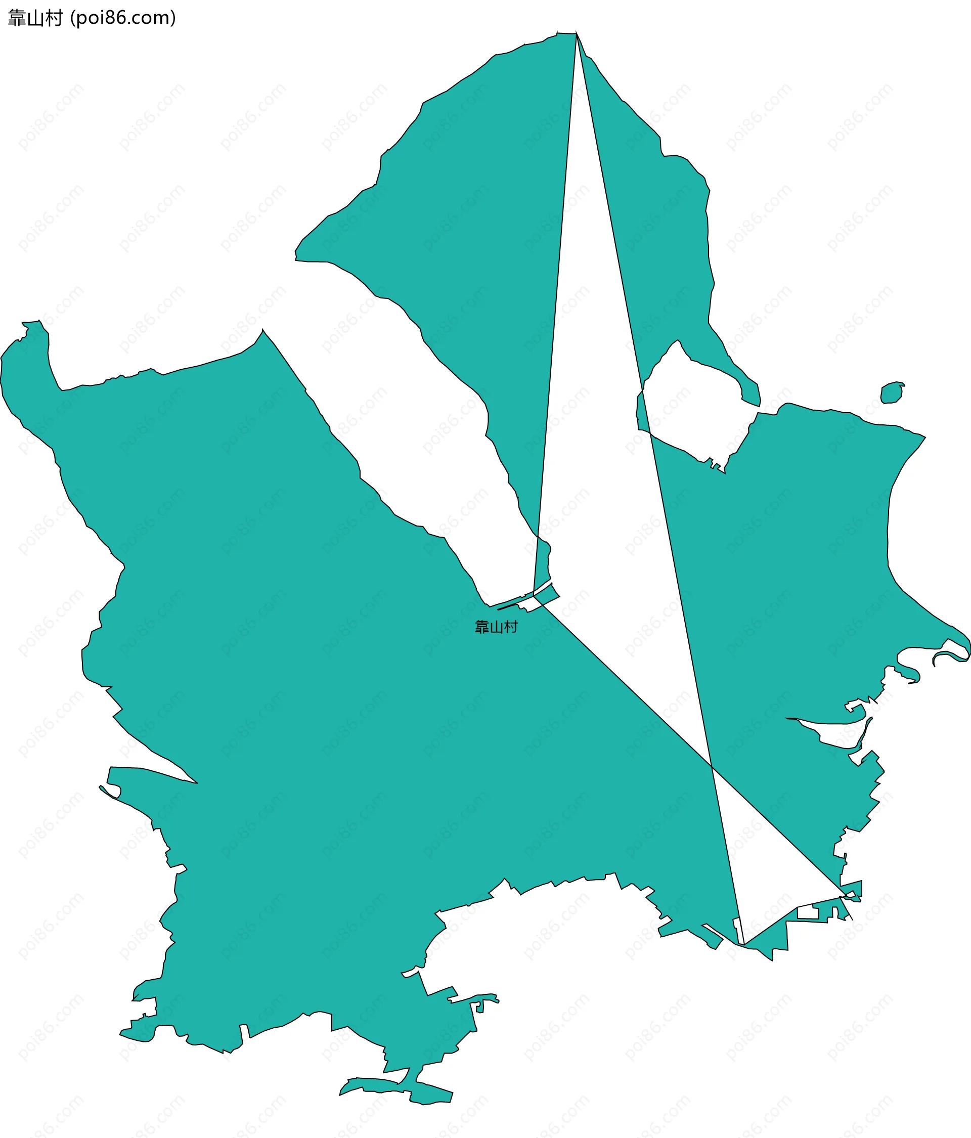 靠山村边界地图