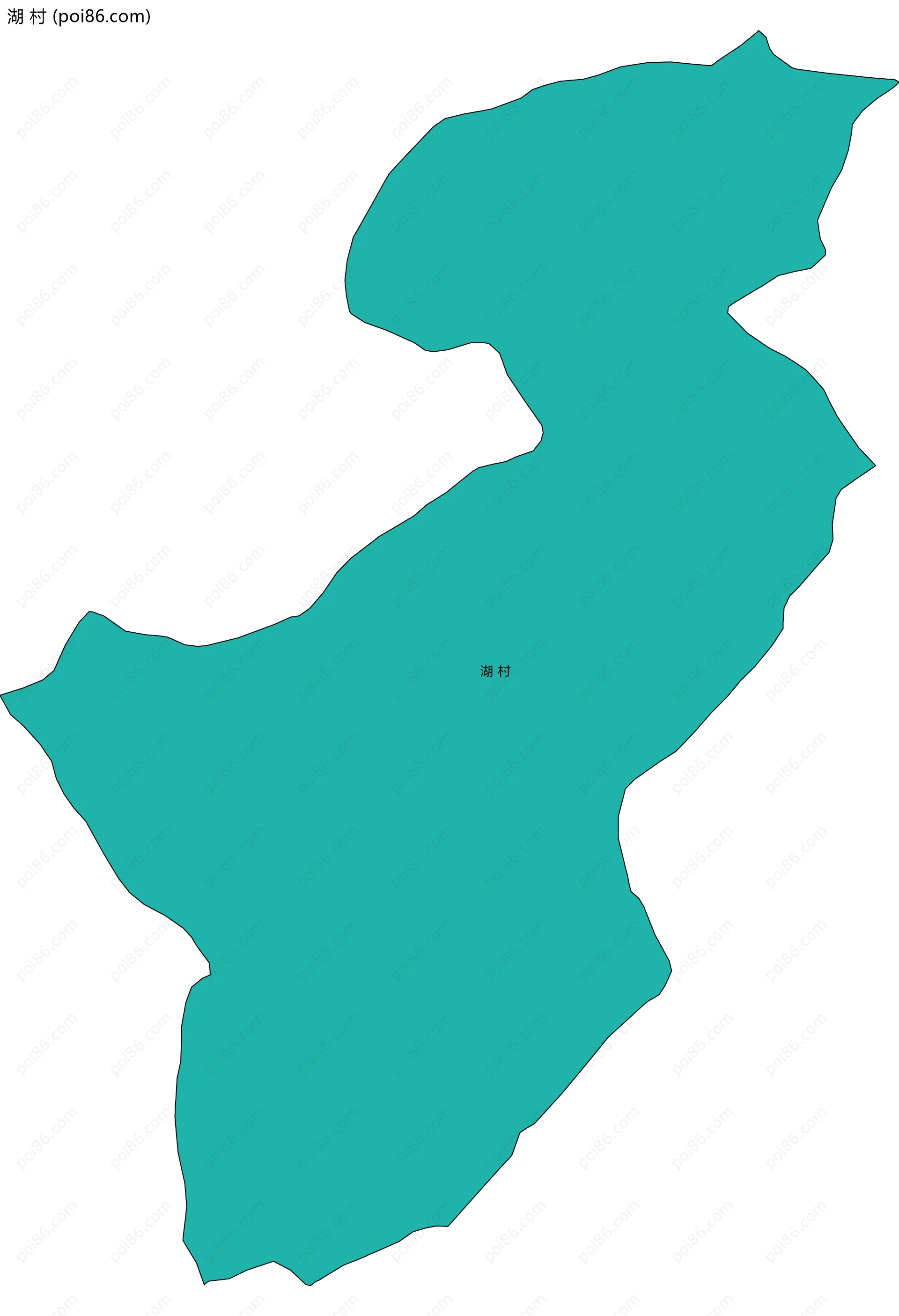 湖 村边界地图