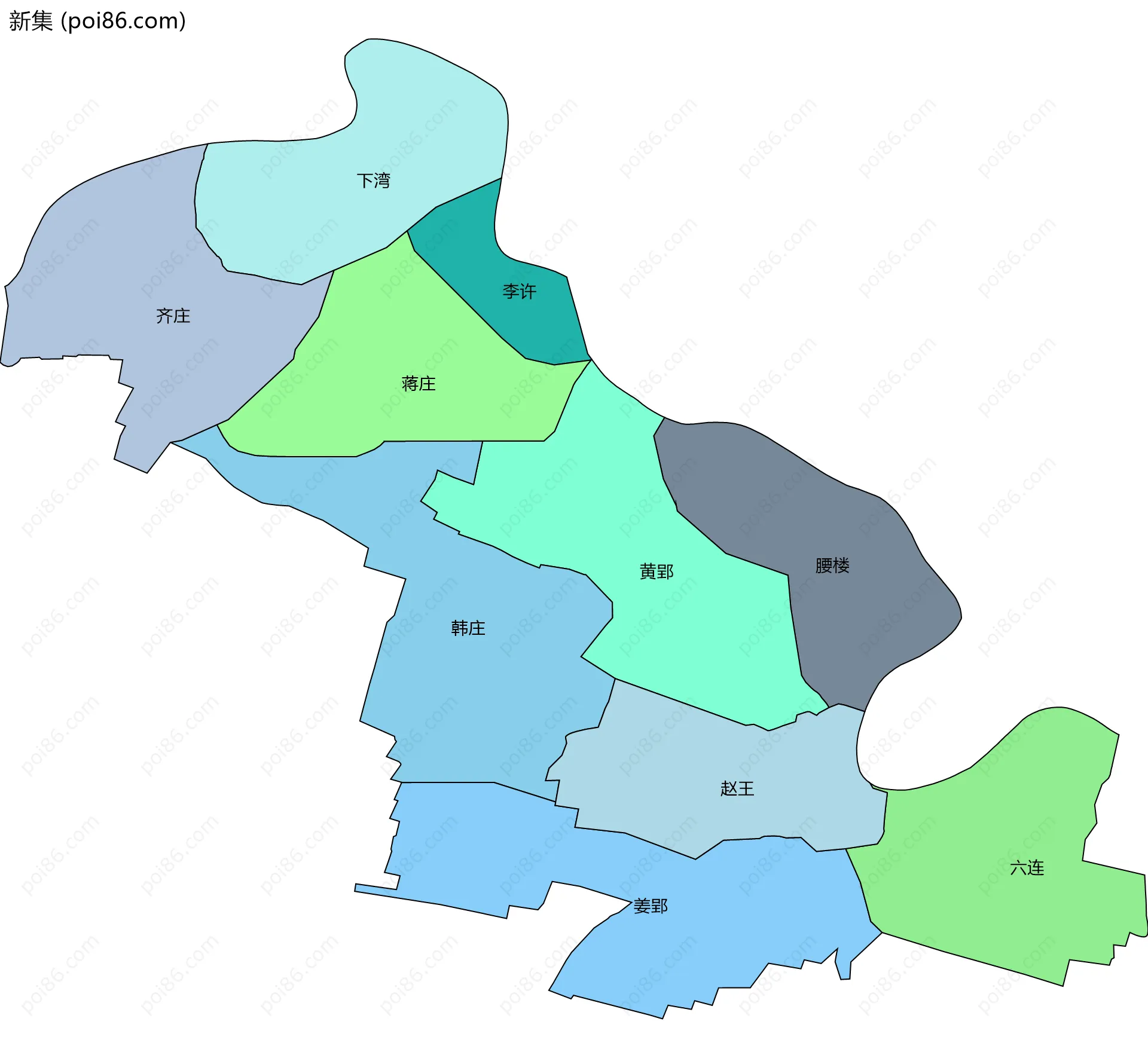 新集边界地图(五级行政区划)