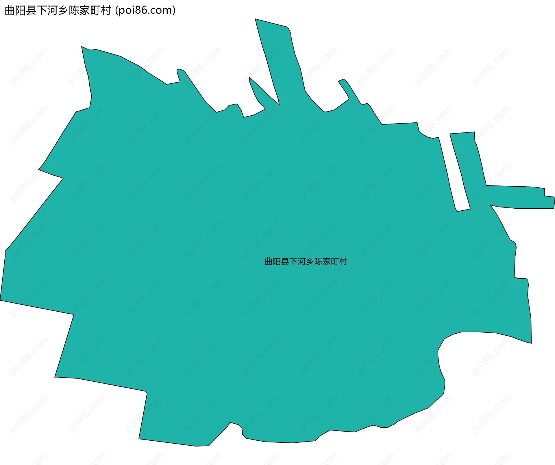 曲阳县下河乡陈家町村边界地图