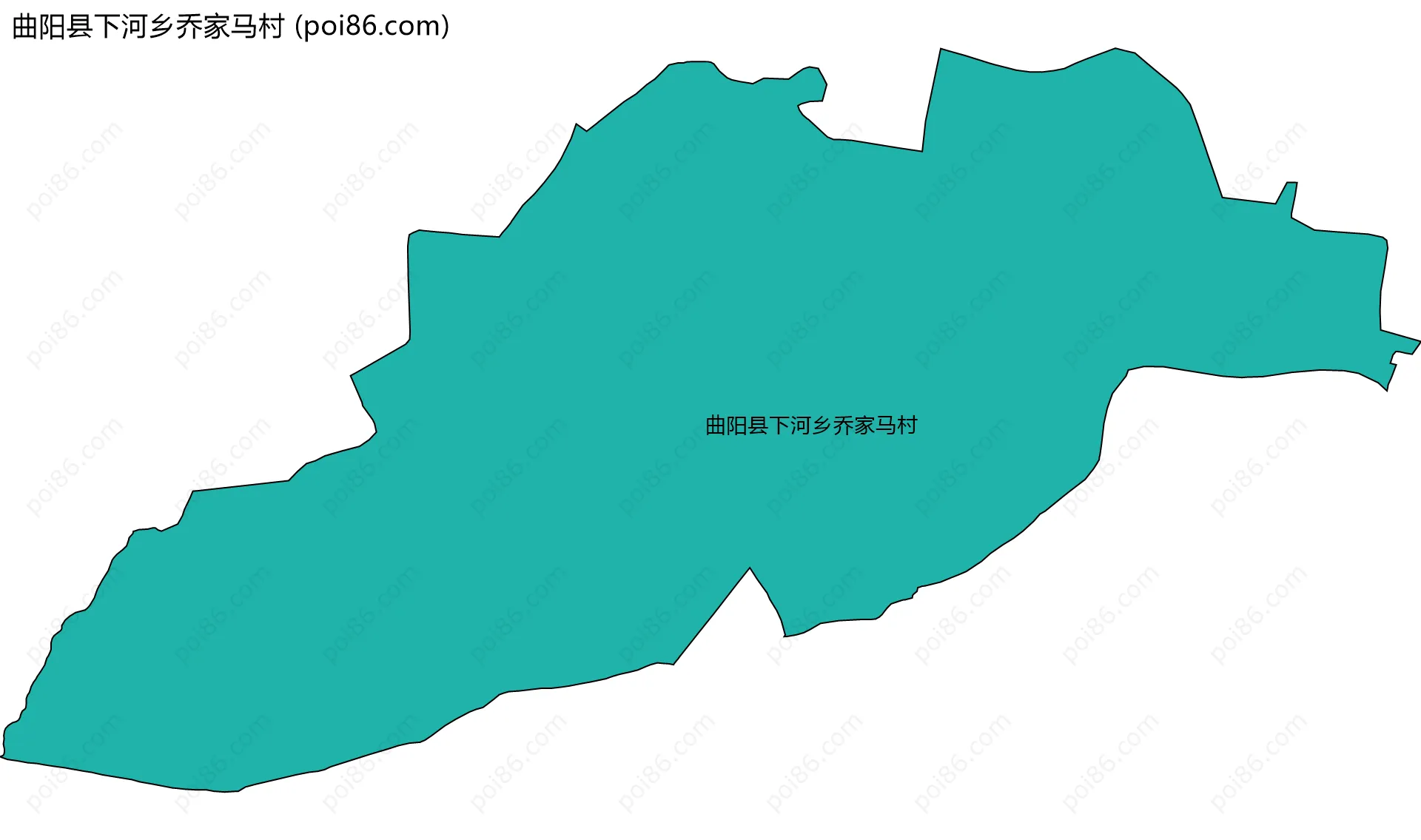 曲阳县下河乡乔家马村边界地图
