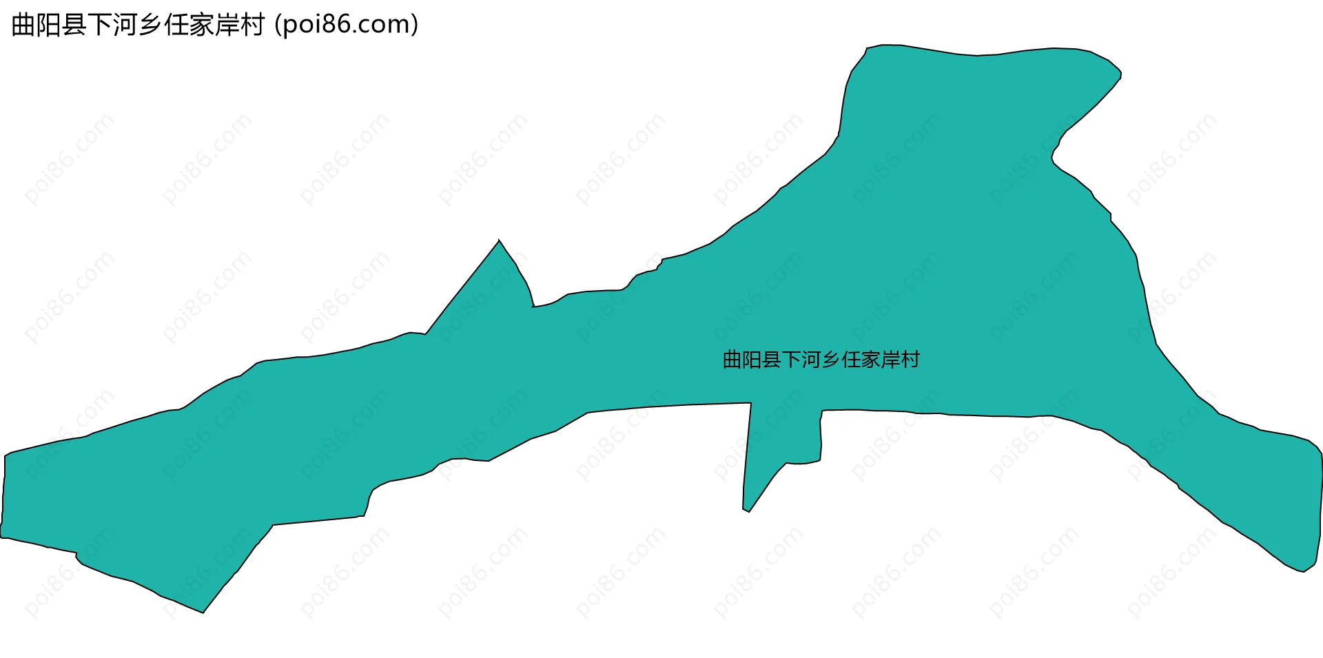 曲阳县下河乡任家岸村边界地图