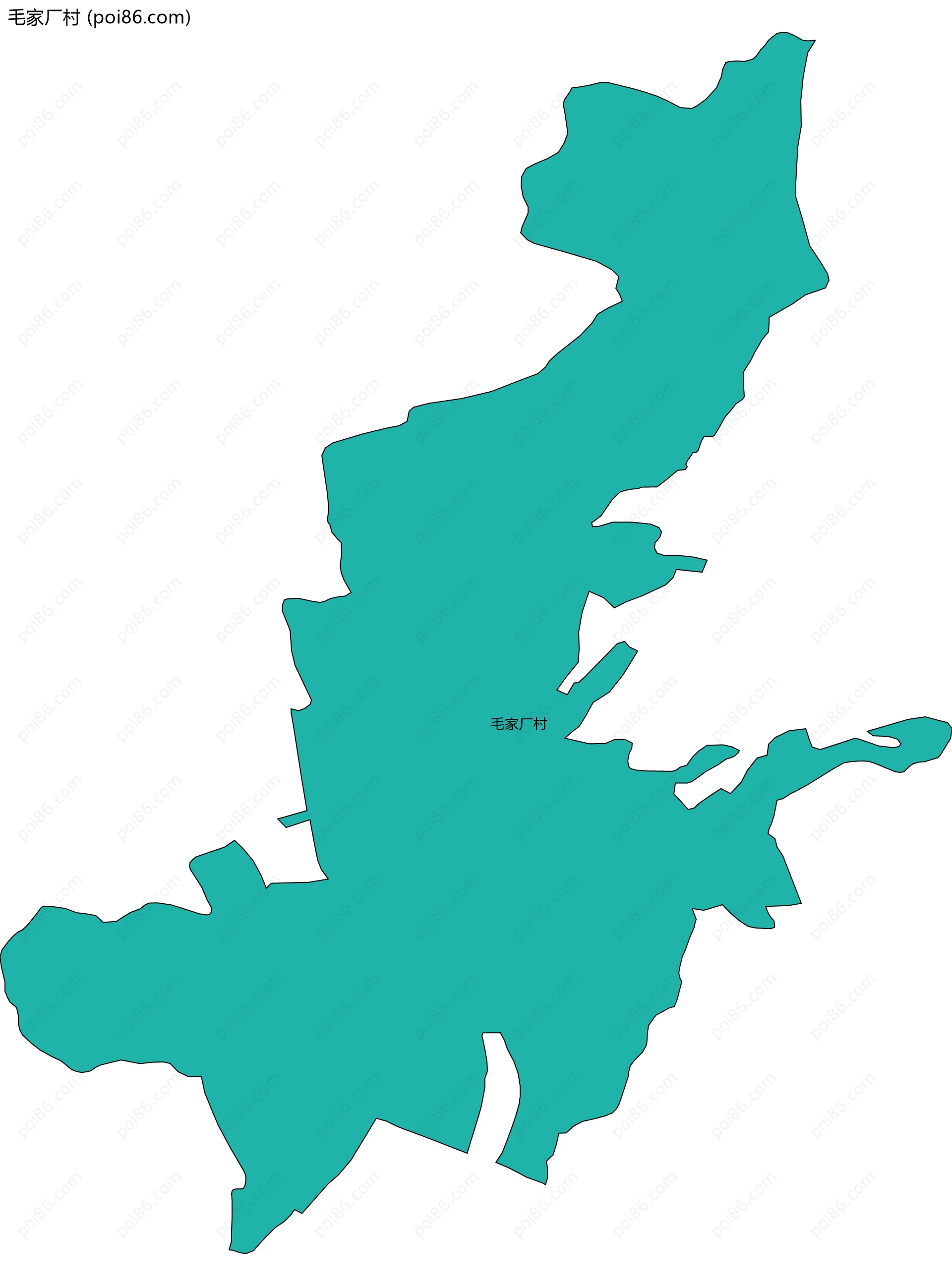 毛家厂村边界地图