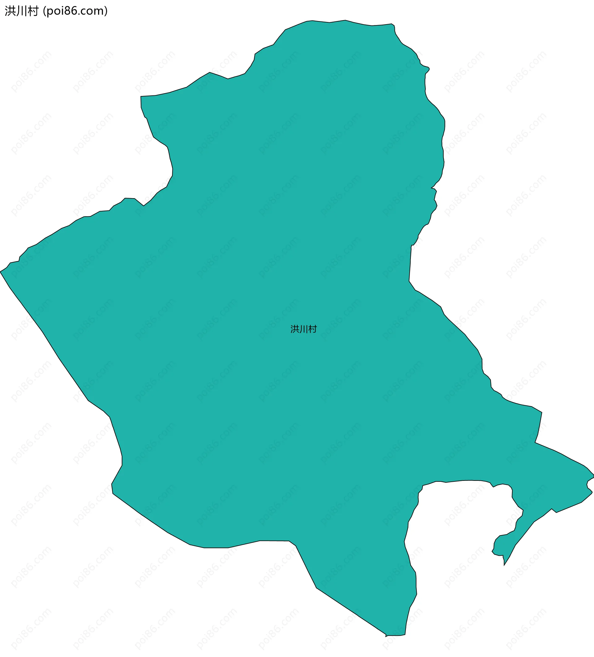 洪川村边界地图