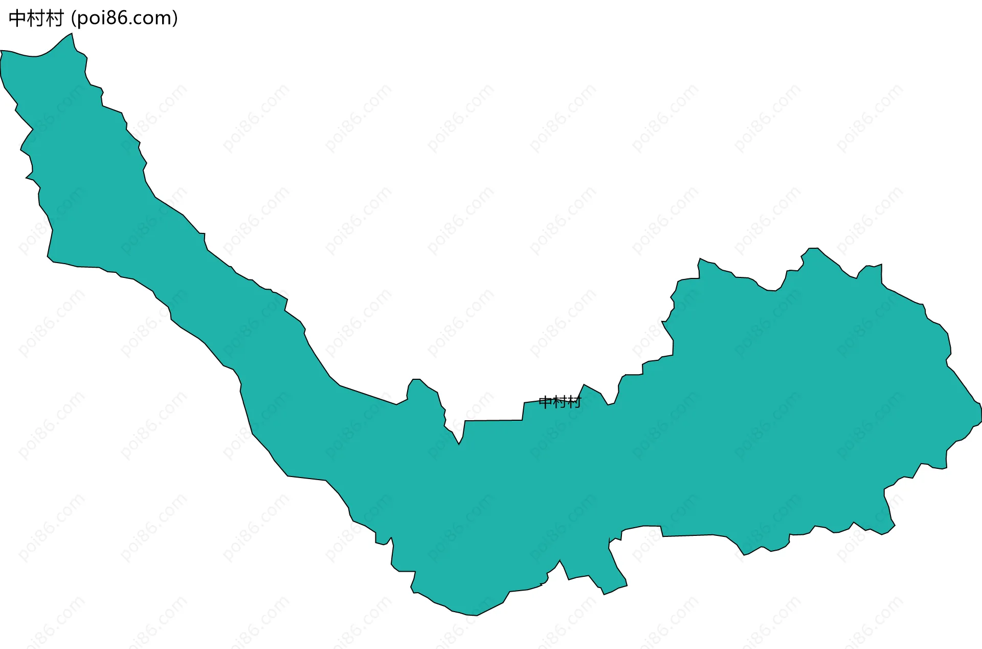 中村村边界地图