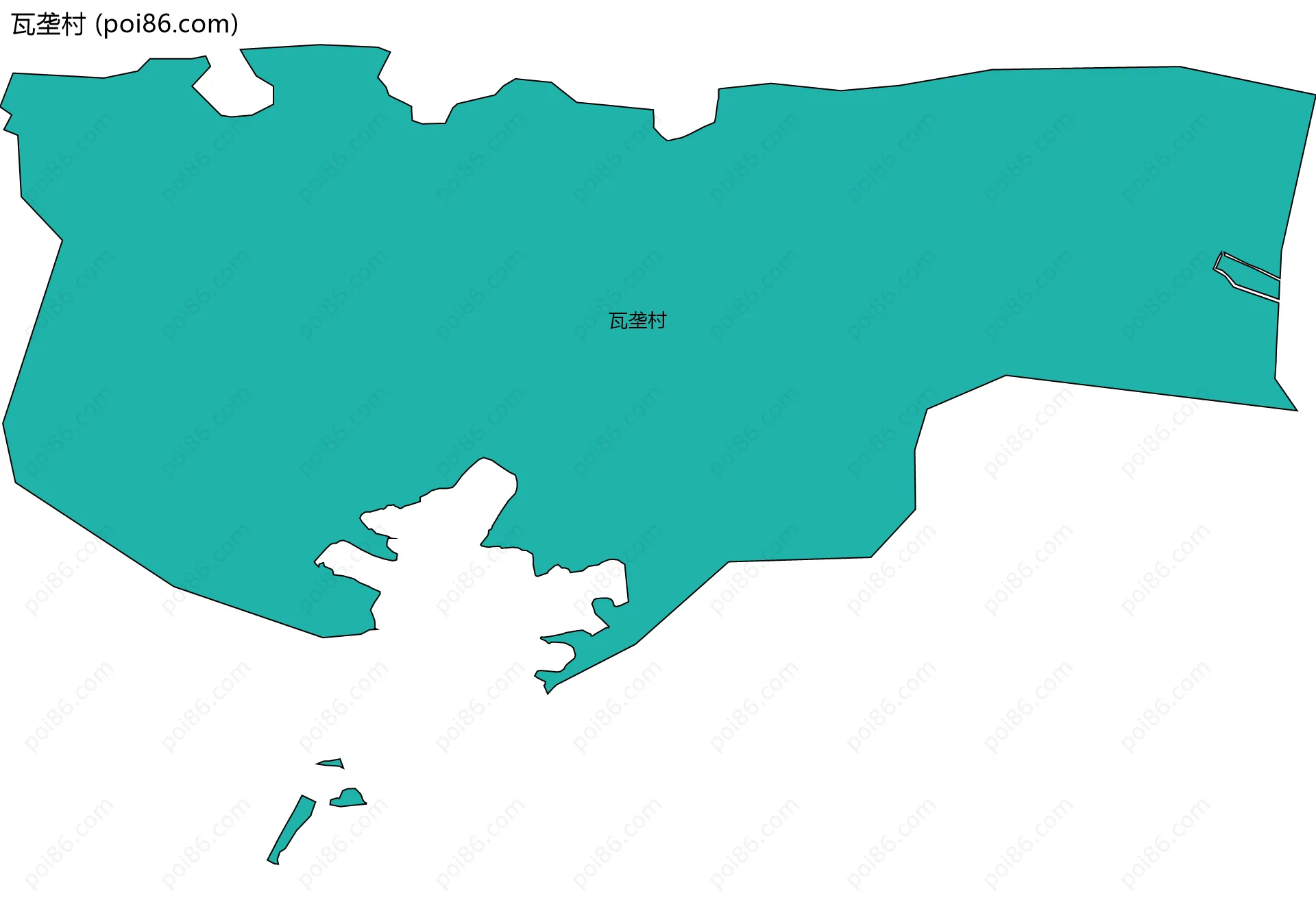 瓦垄村边界地图