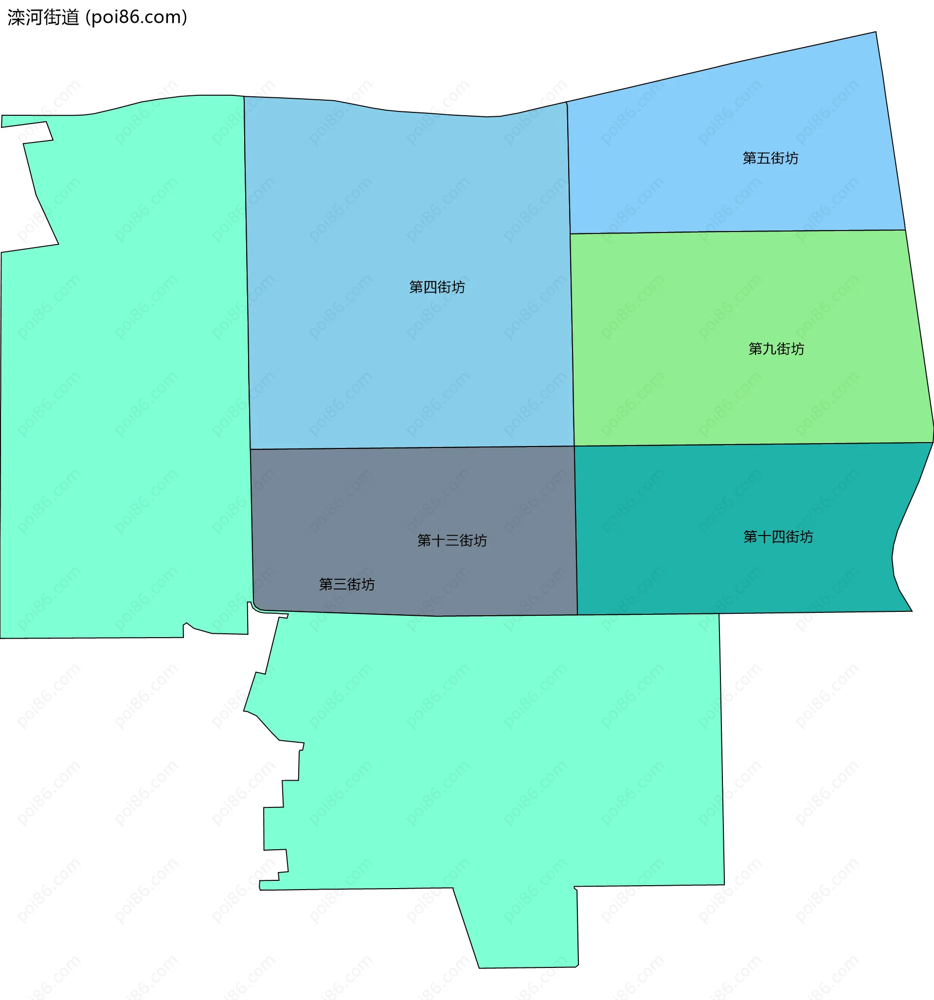 滦河街道边界地图(五级行政区划)