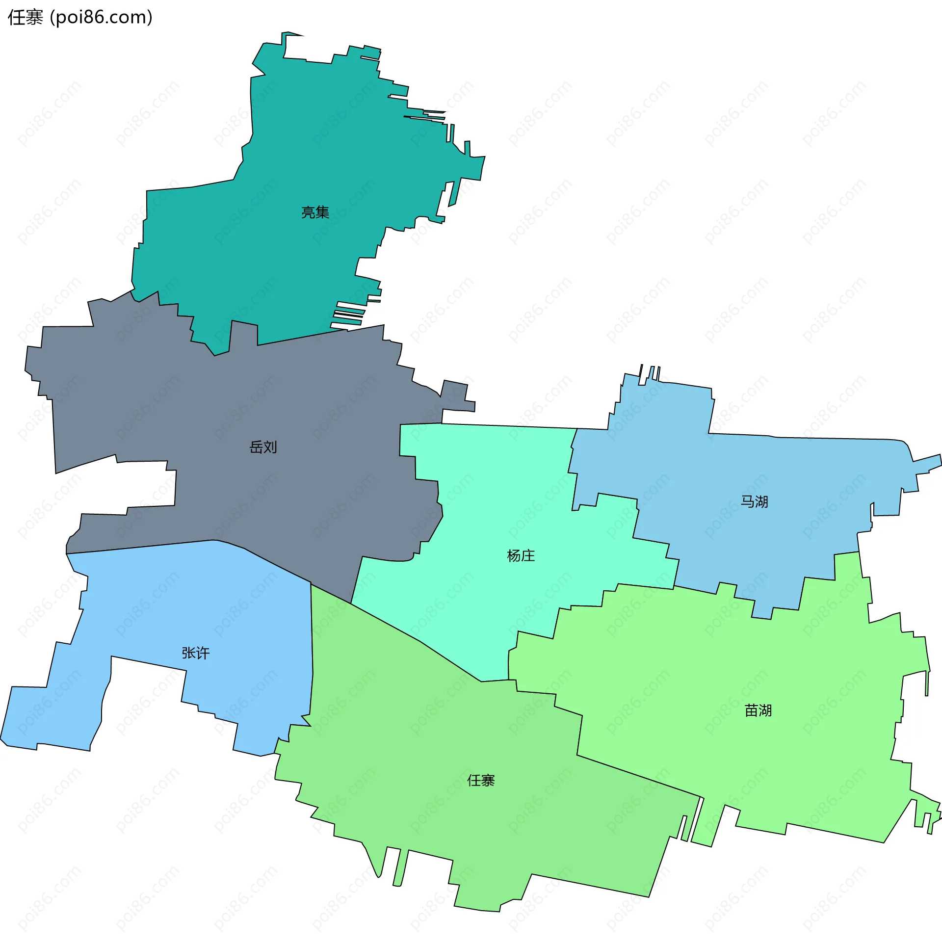 任寨边界地图(五级行政区划)