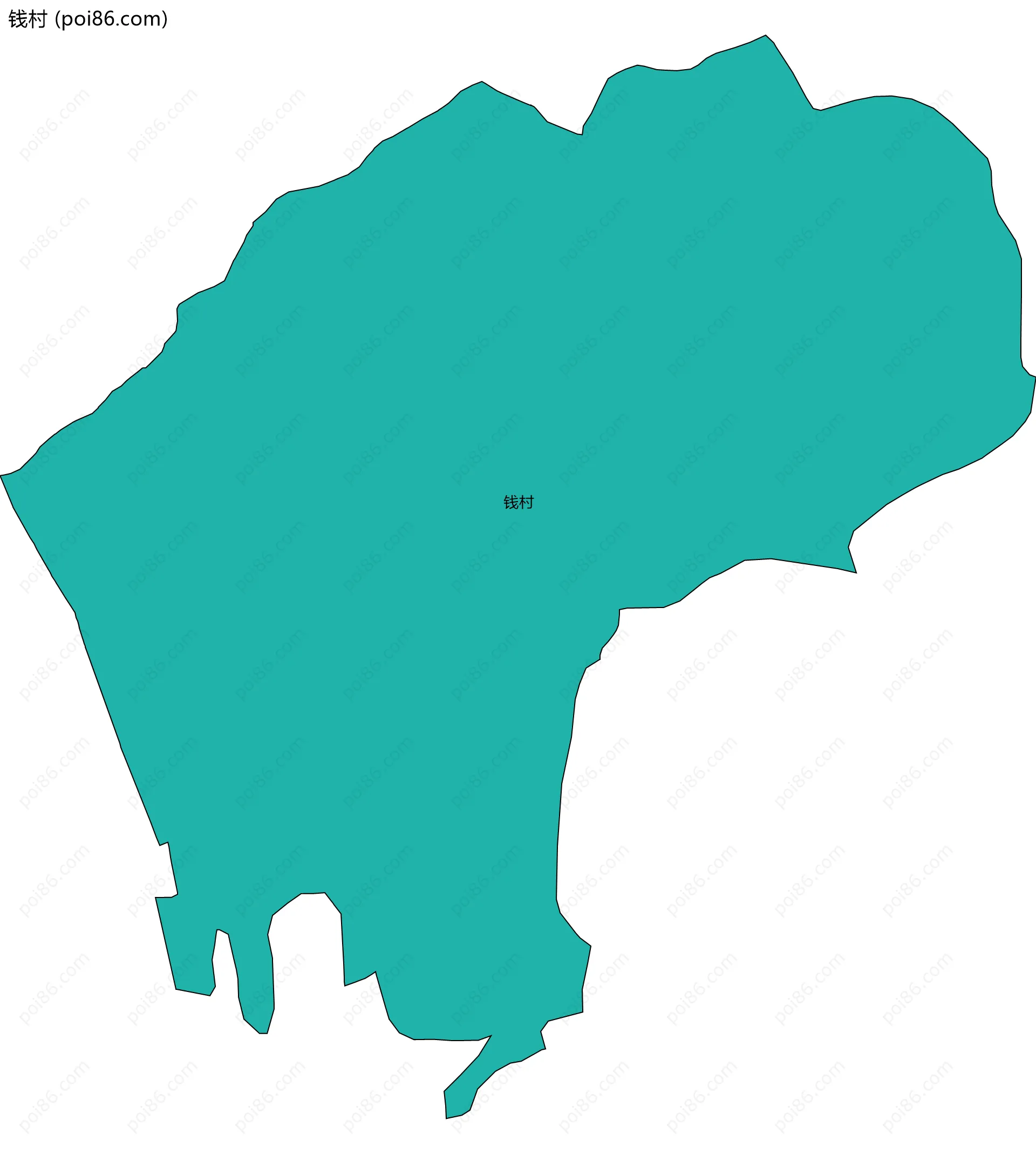钱村边界地图