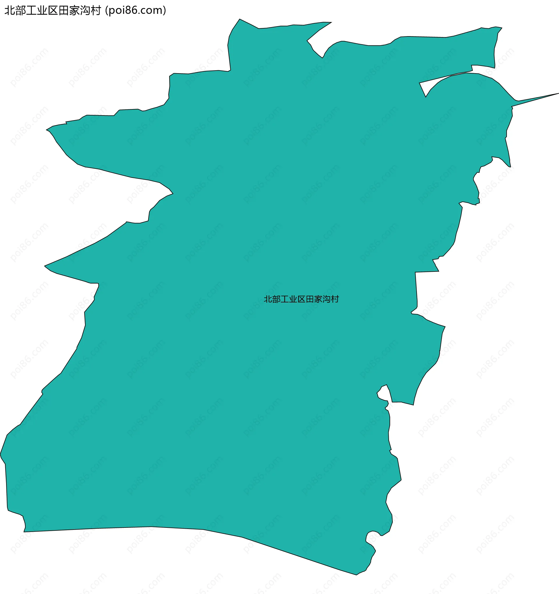 北部工业区田家沟村边界地图