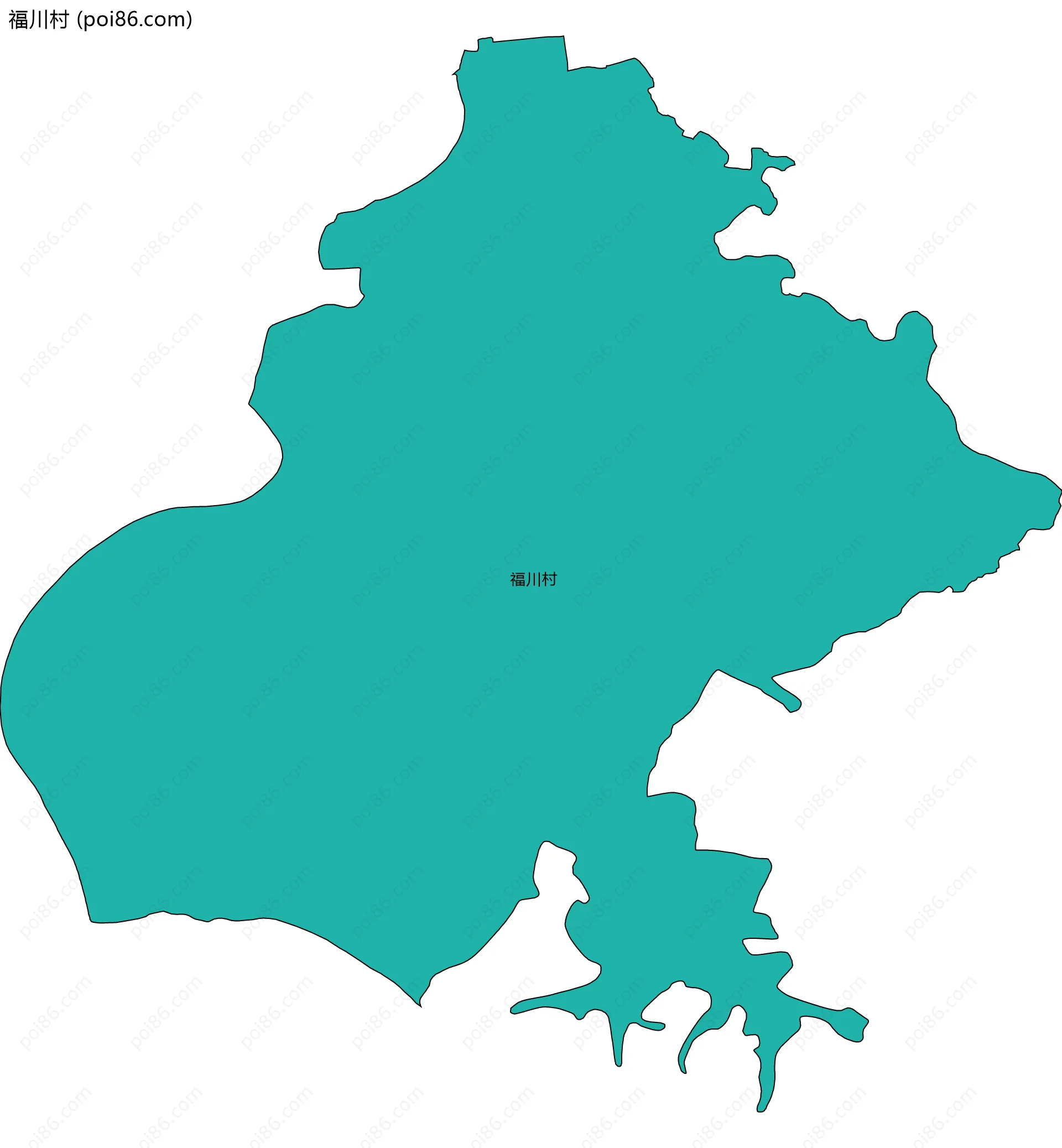 福川村边界地图