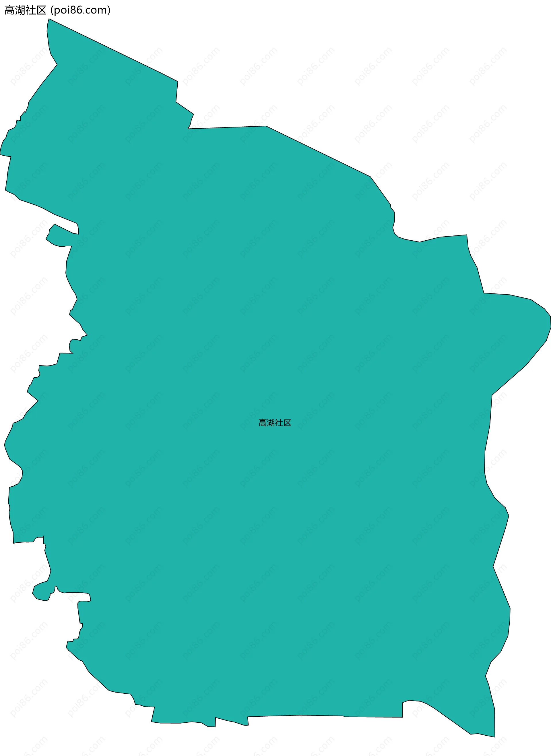 高湖社区边界地图