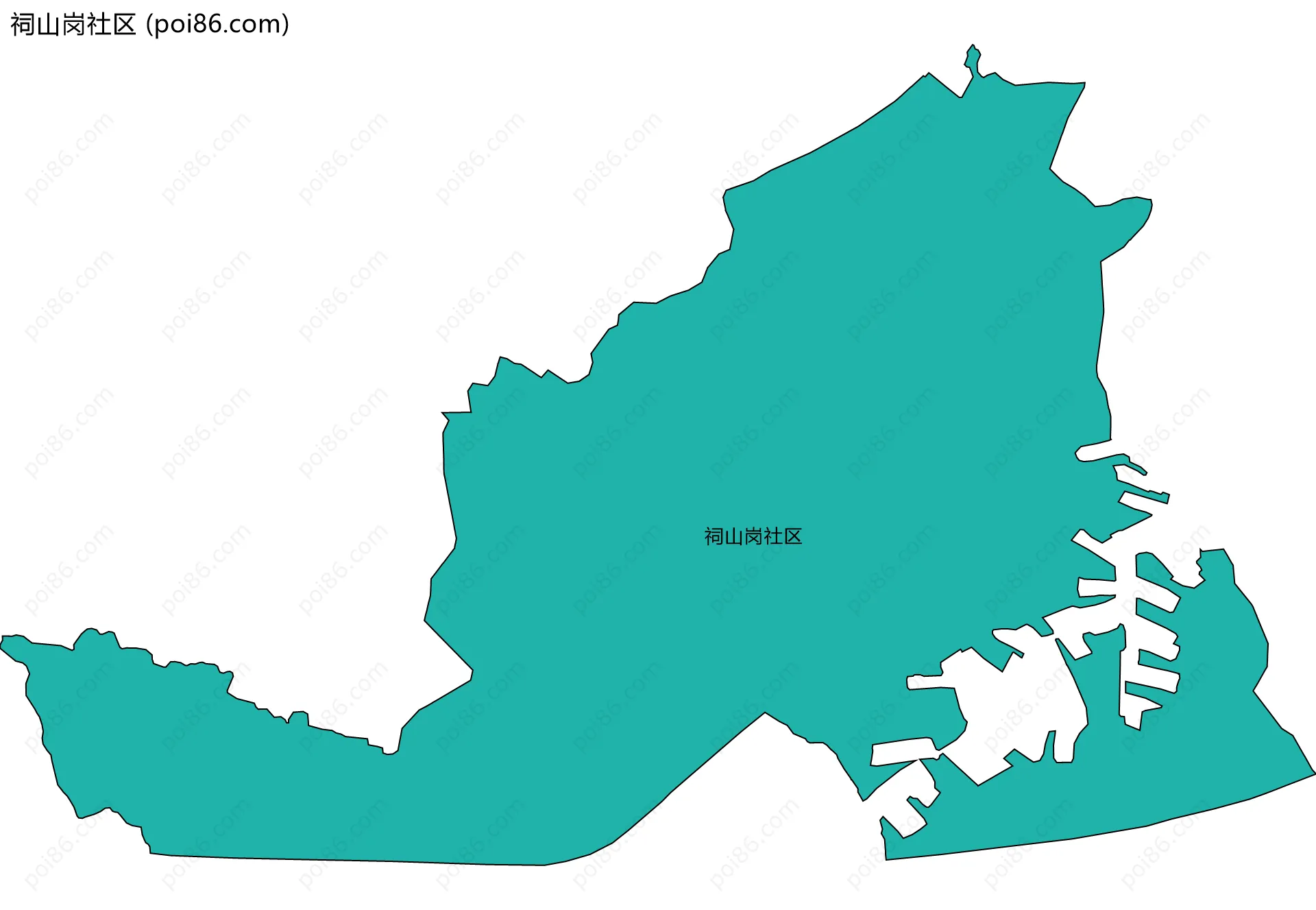 祠山岗社区边界地图