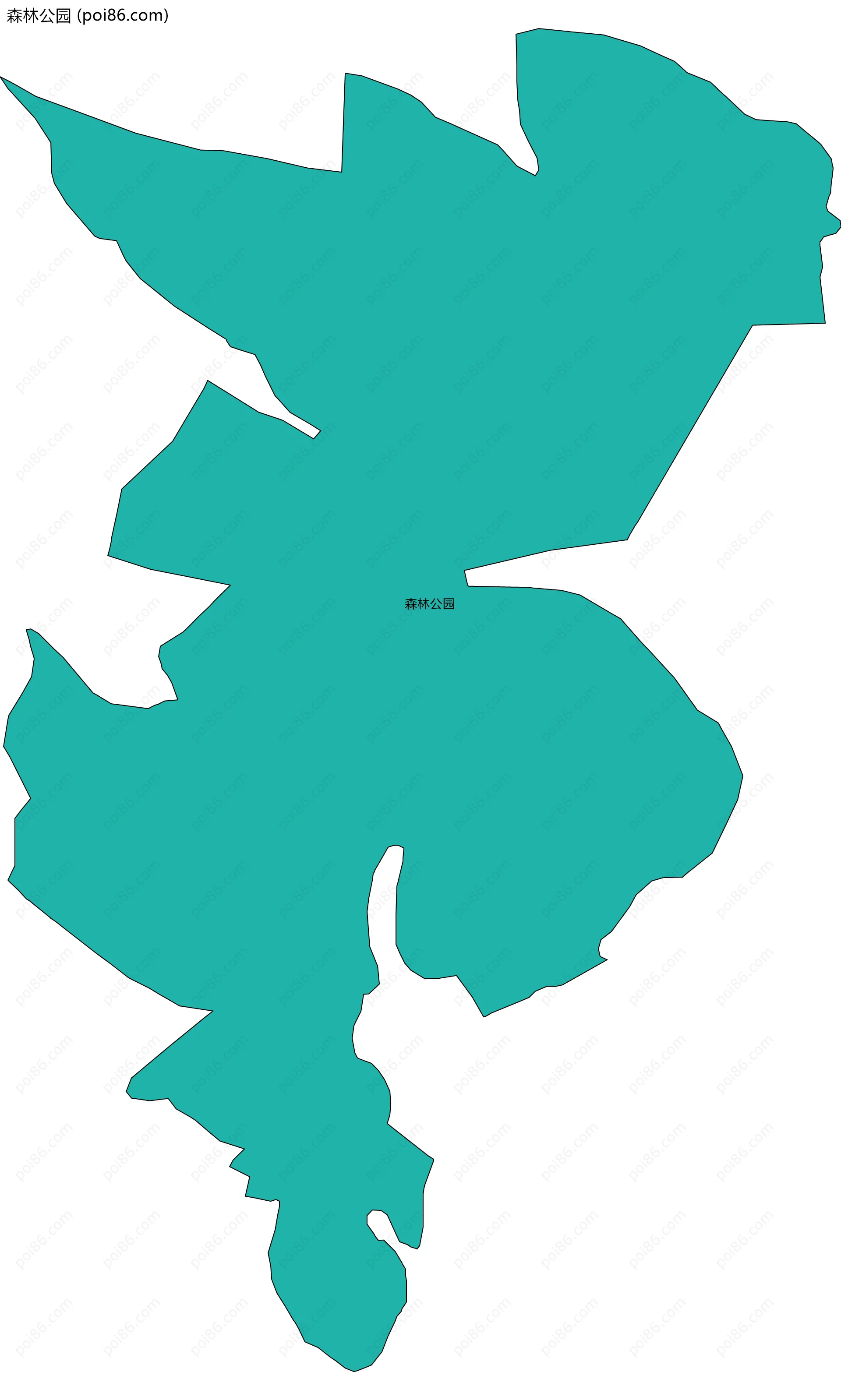 森林公园边界地图