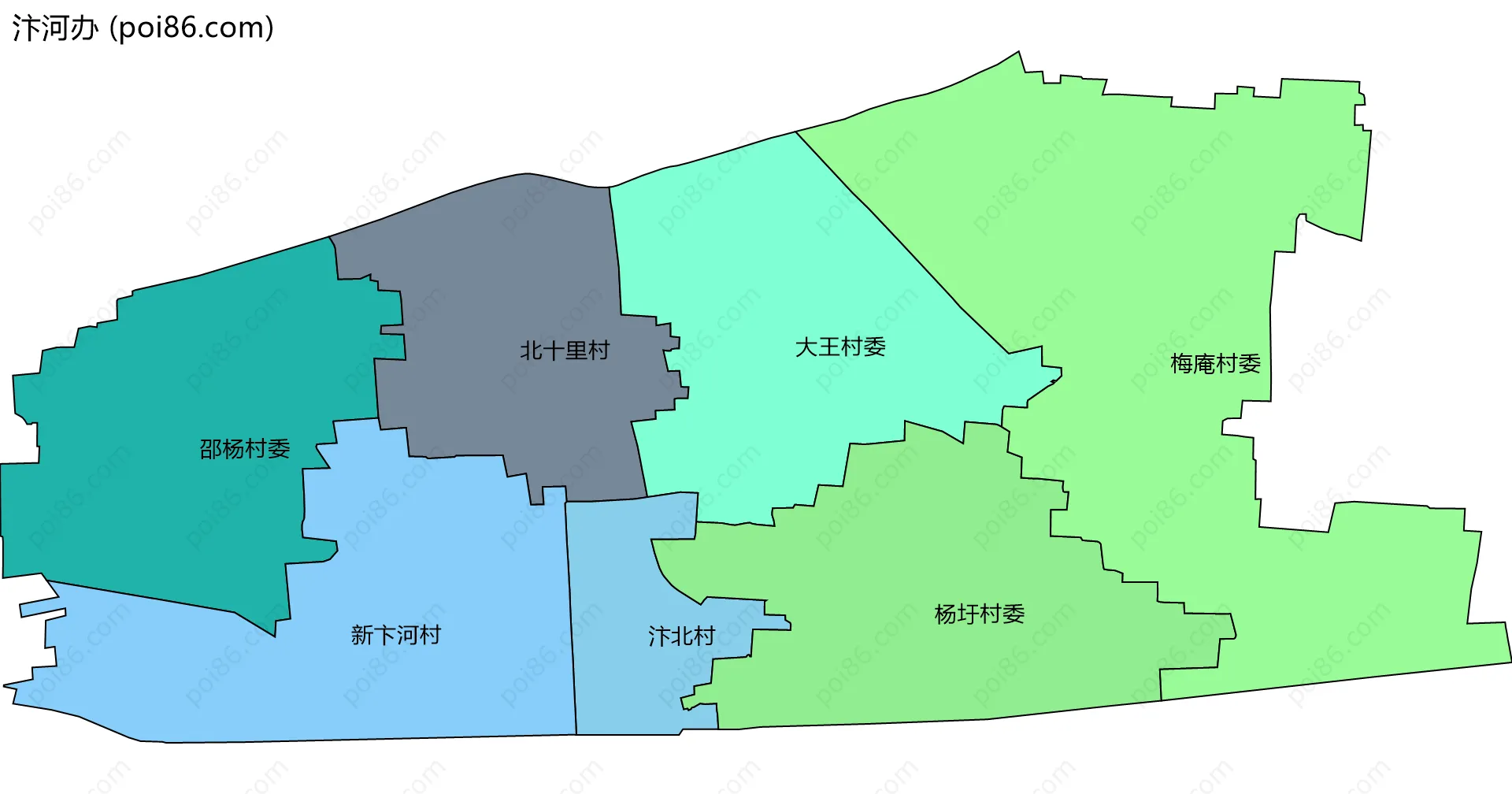 汴河办边界地图(五级行政区划)
