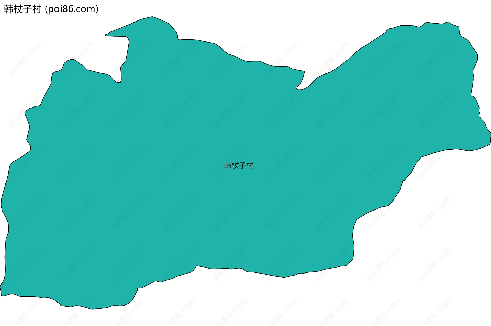 韩杖子村边界地图