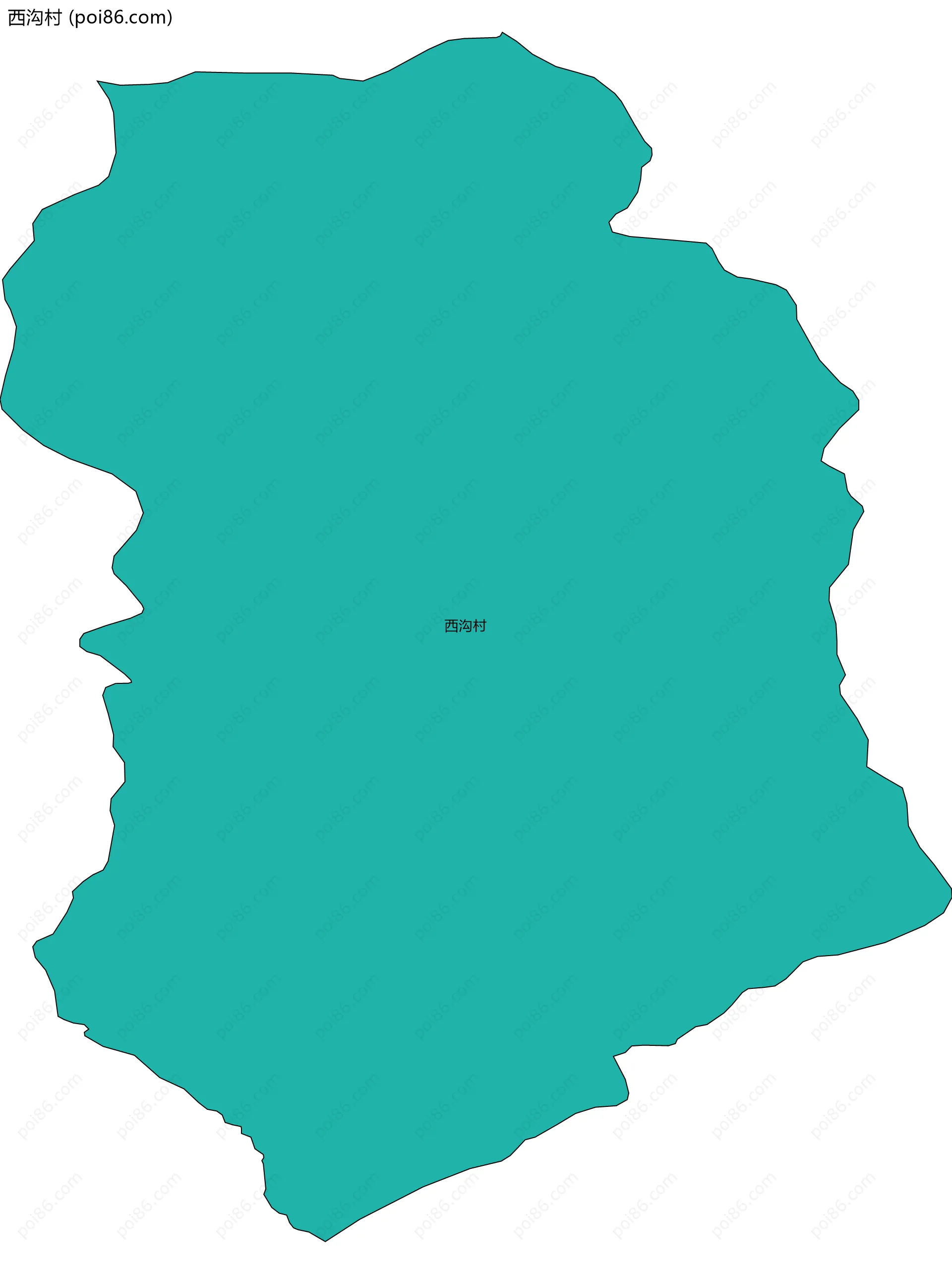 西沟村边界地图