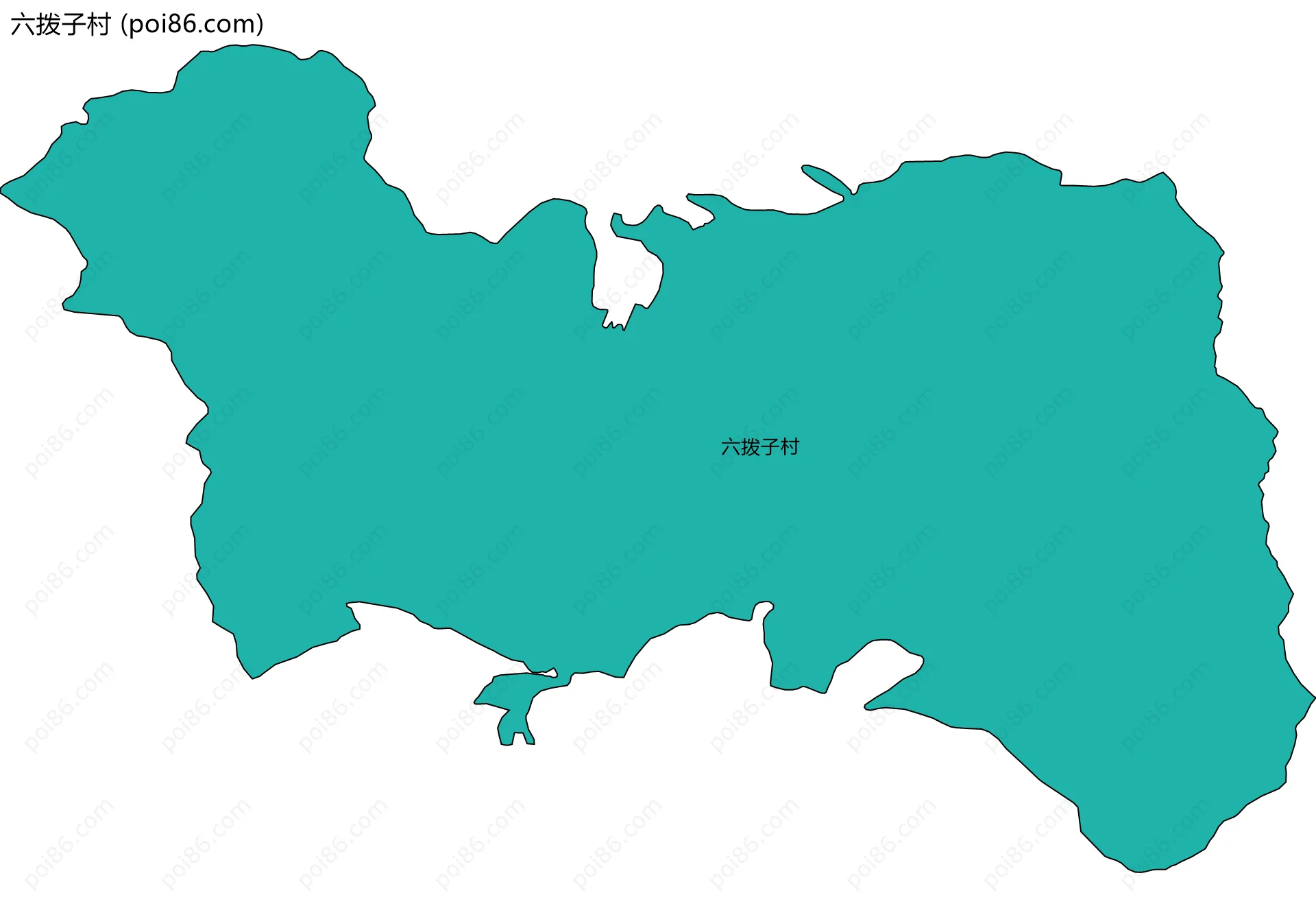 六拨子村边界地图