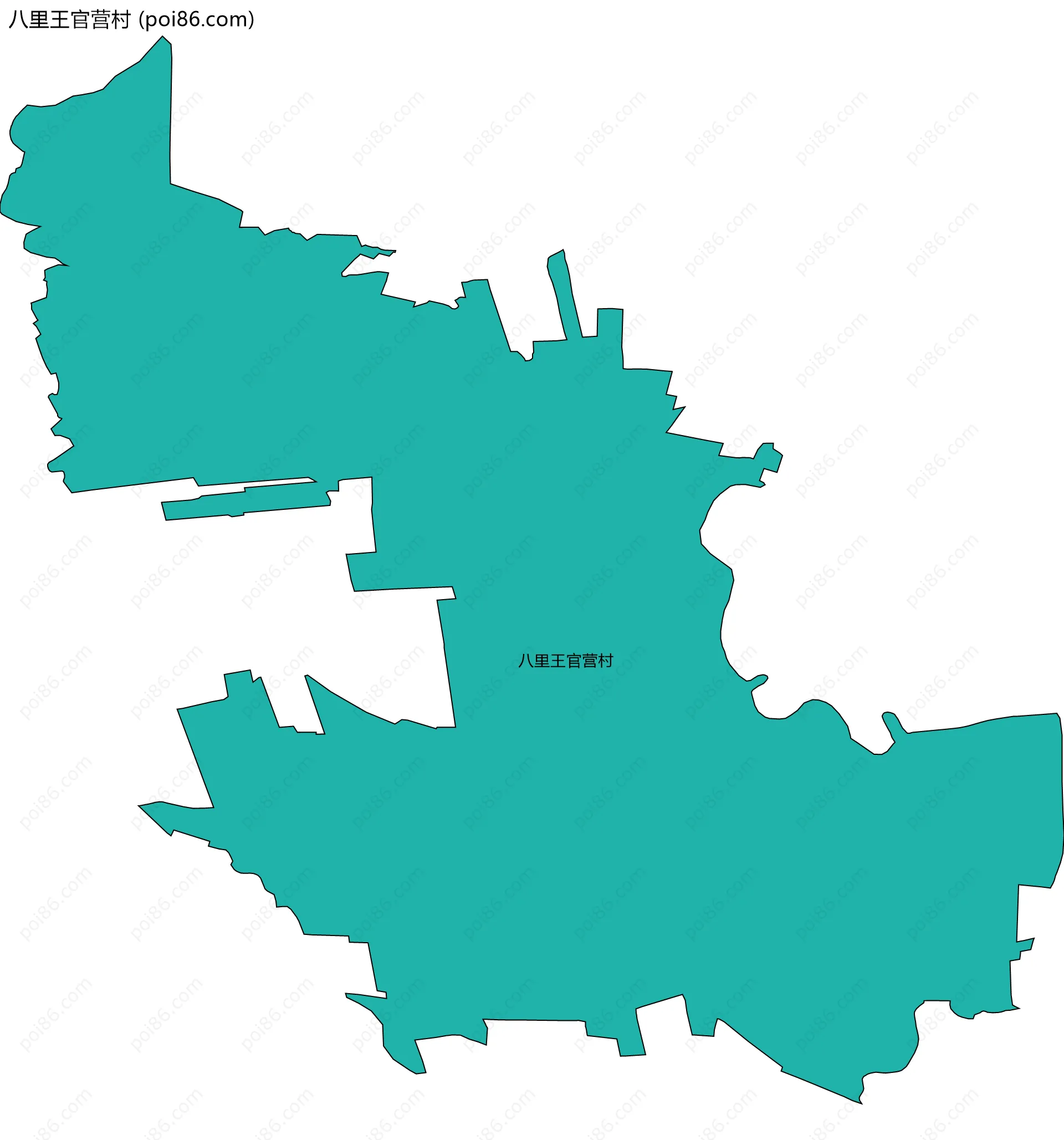 八里王官营村边界地图