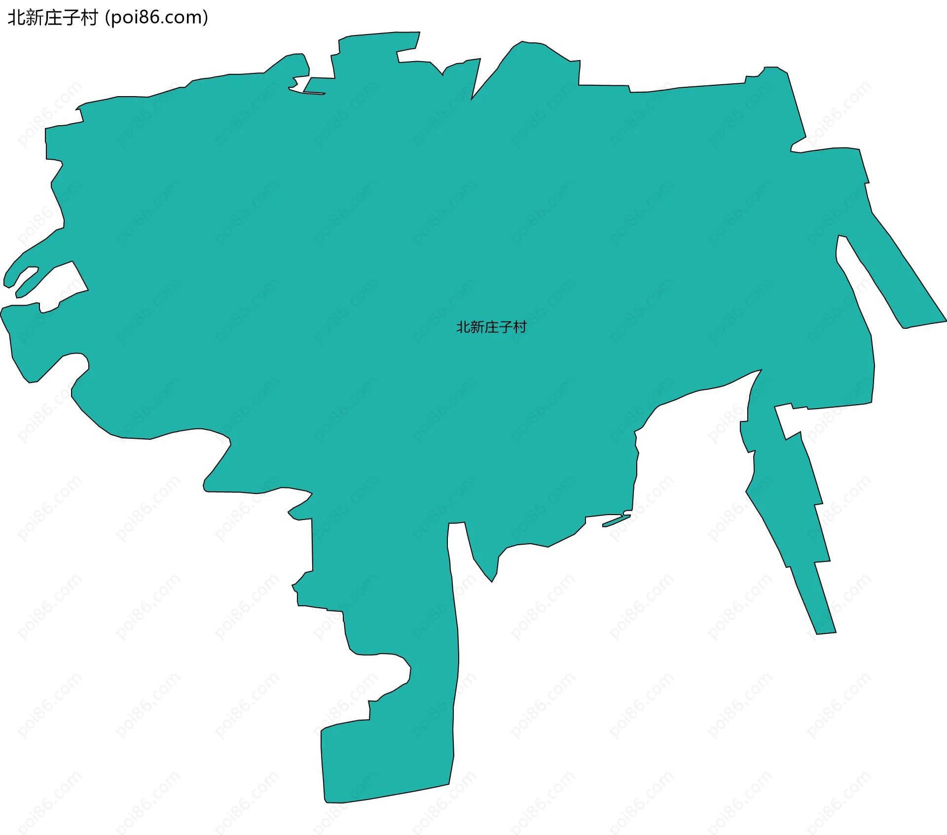 北新庄子村边界地图