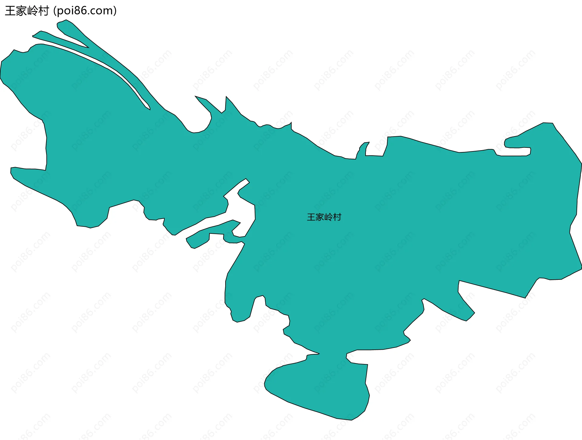 王家岭村边界地图