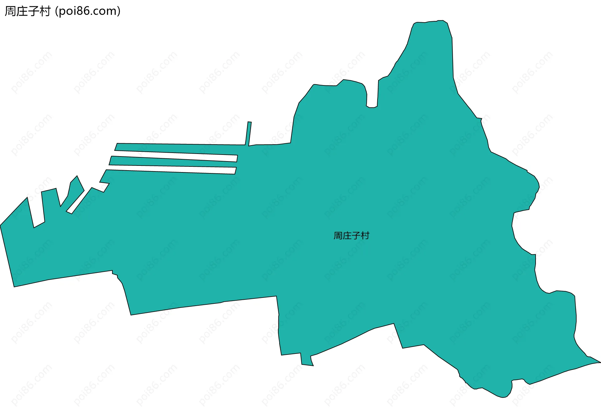周庄子村边界地图