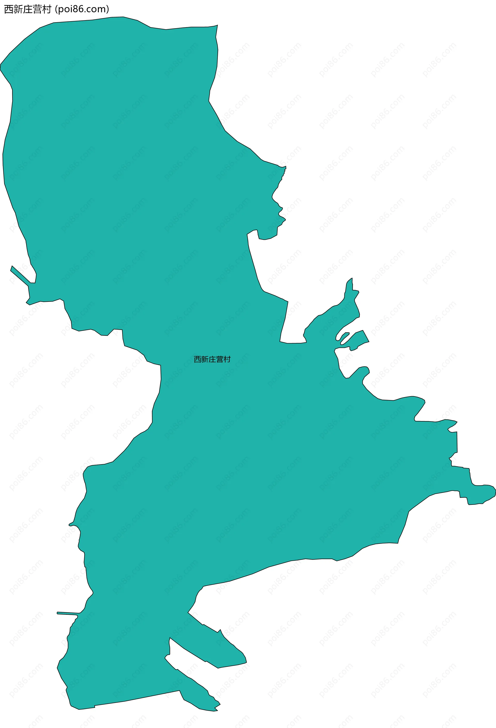 西新庄营村边界地图