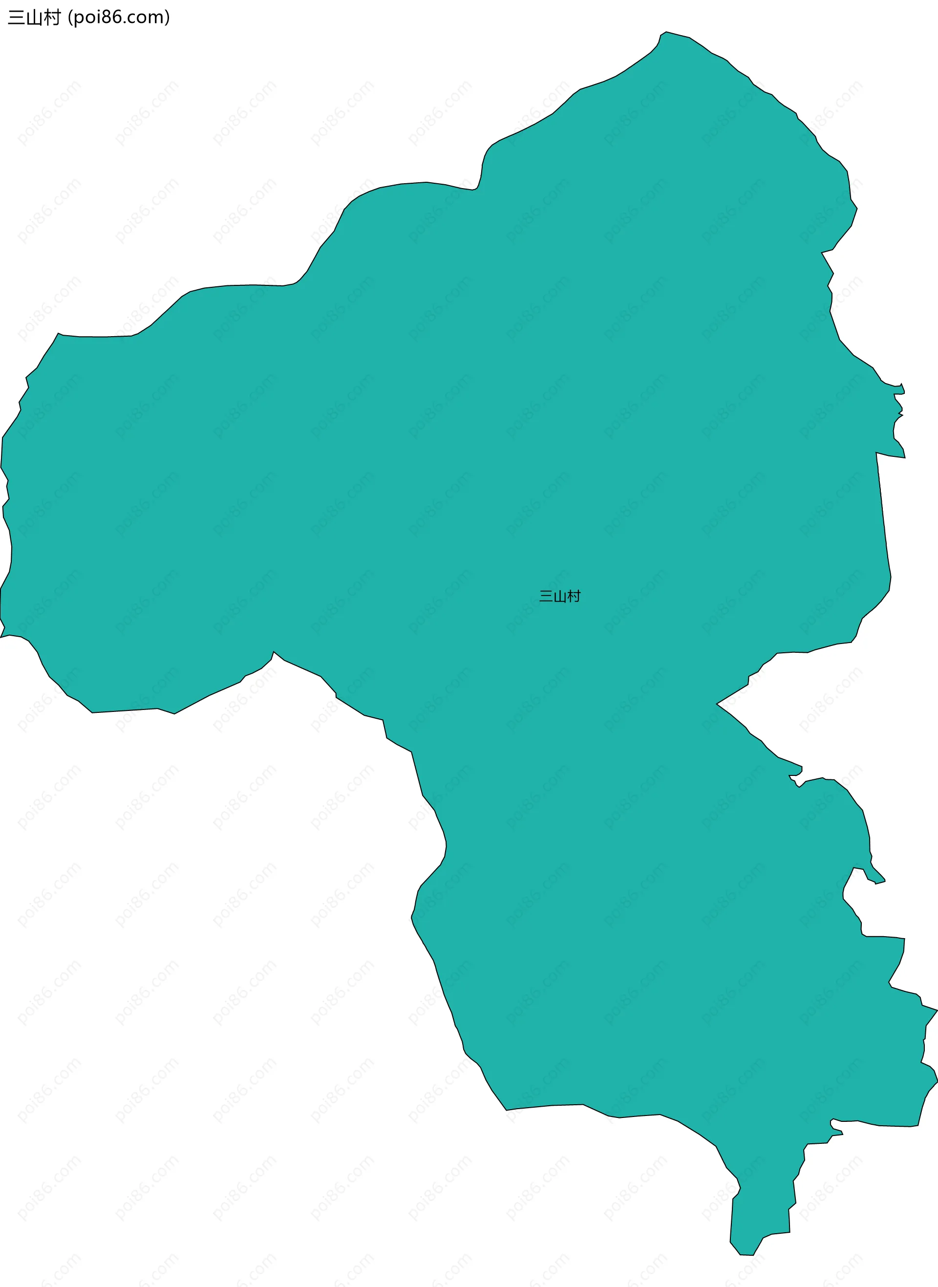 三山村边界地图