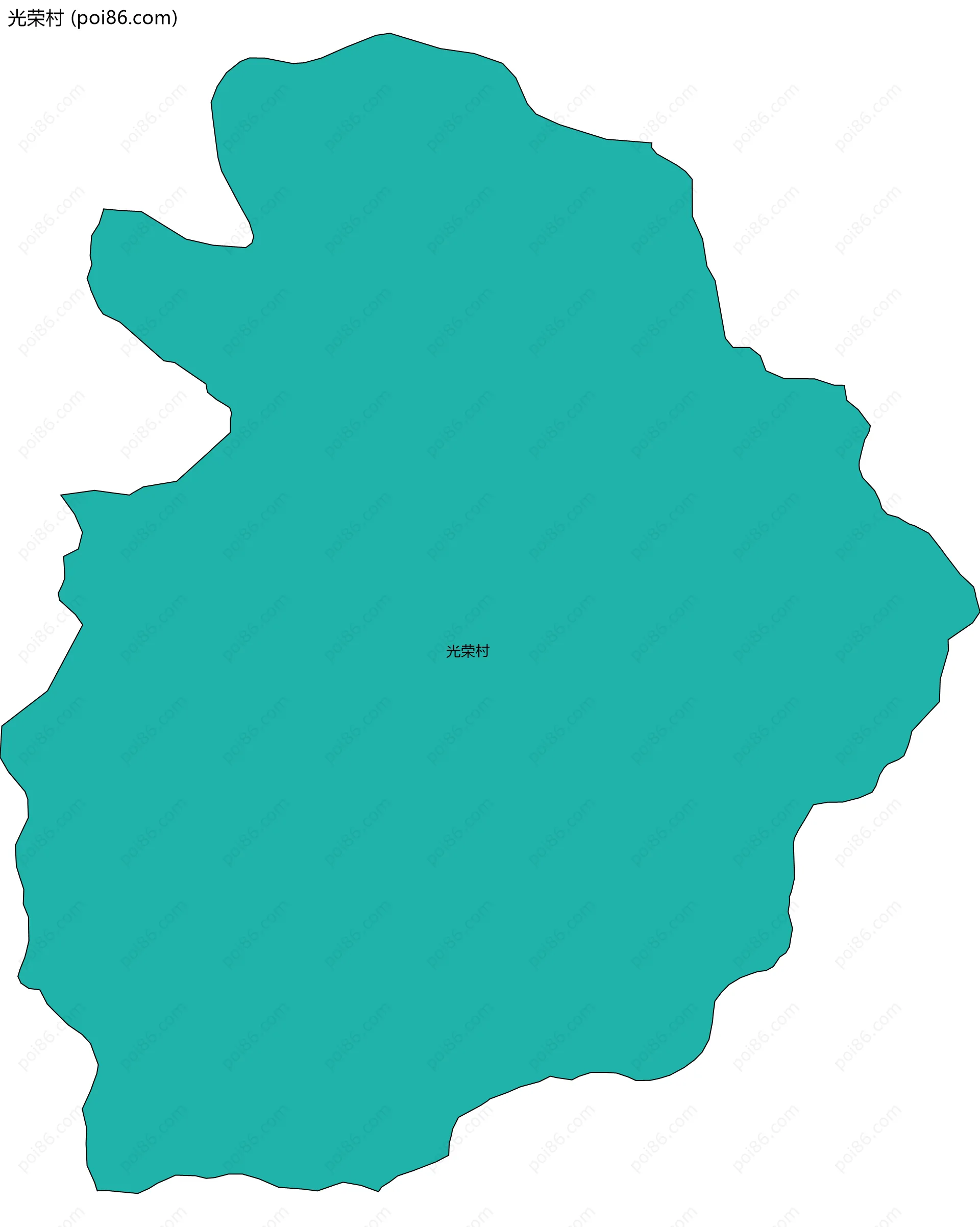 光荣村边界地图