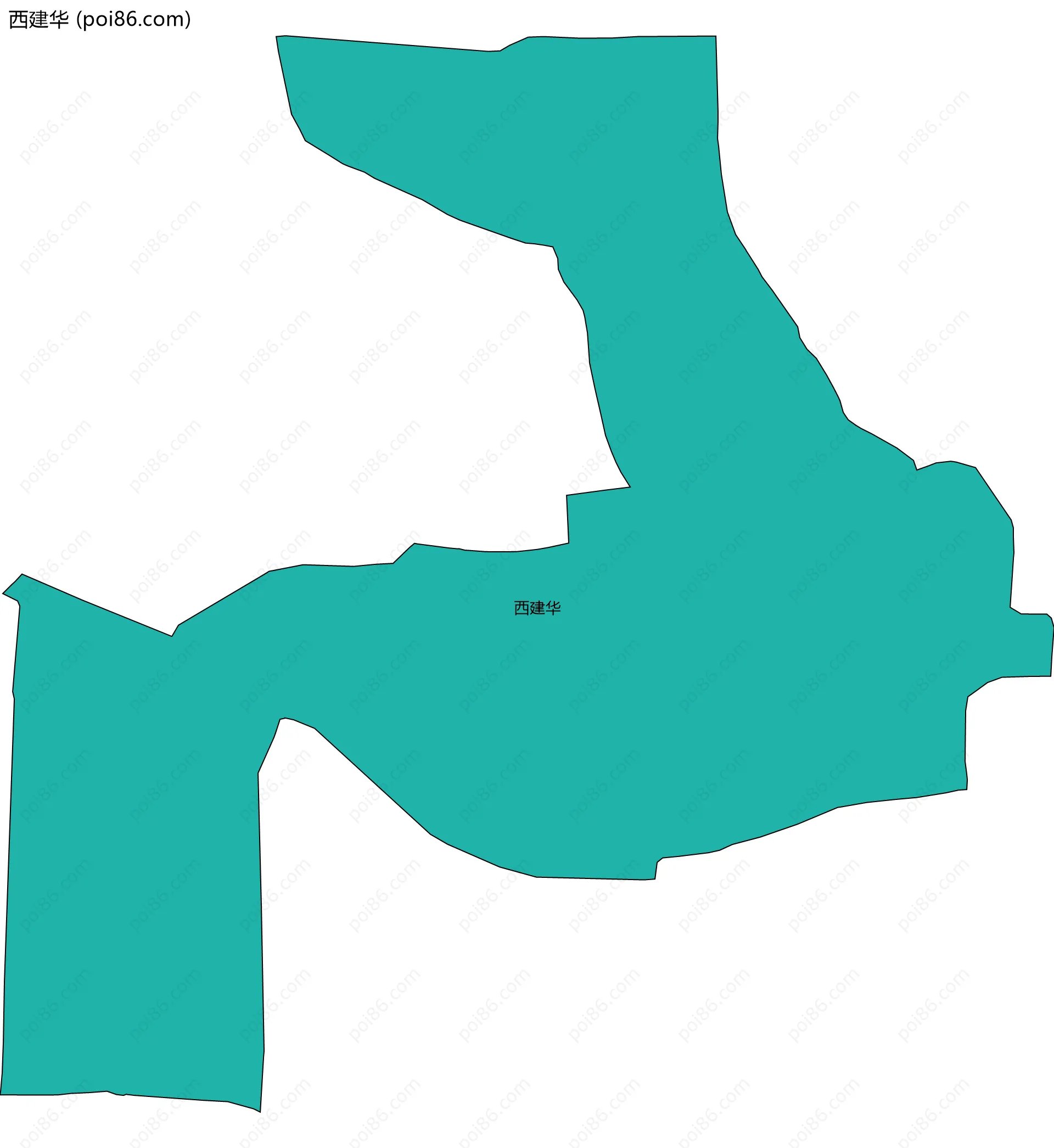 西建华边界地图