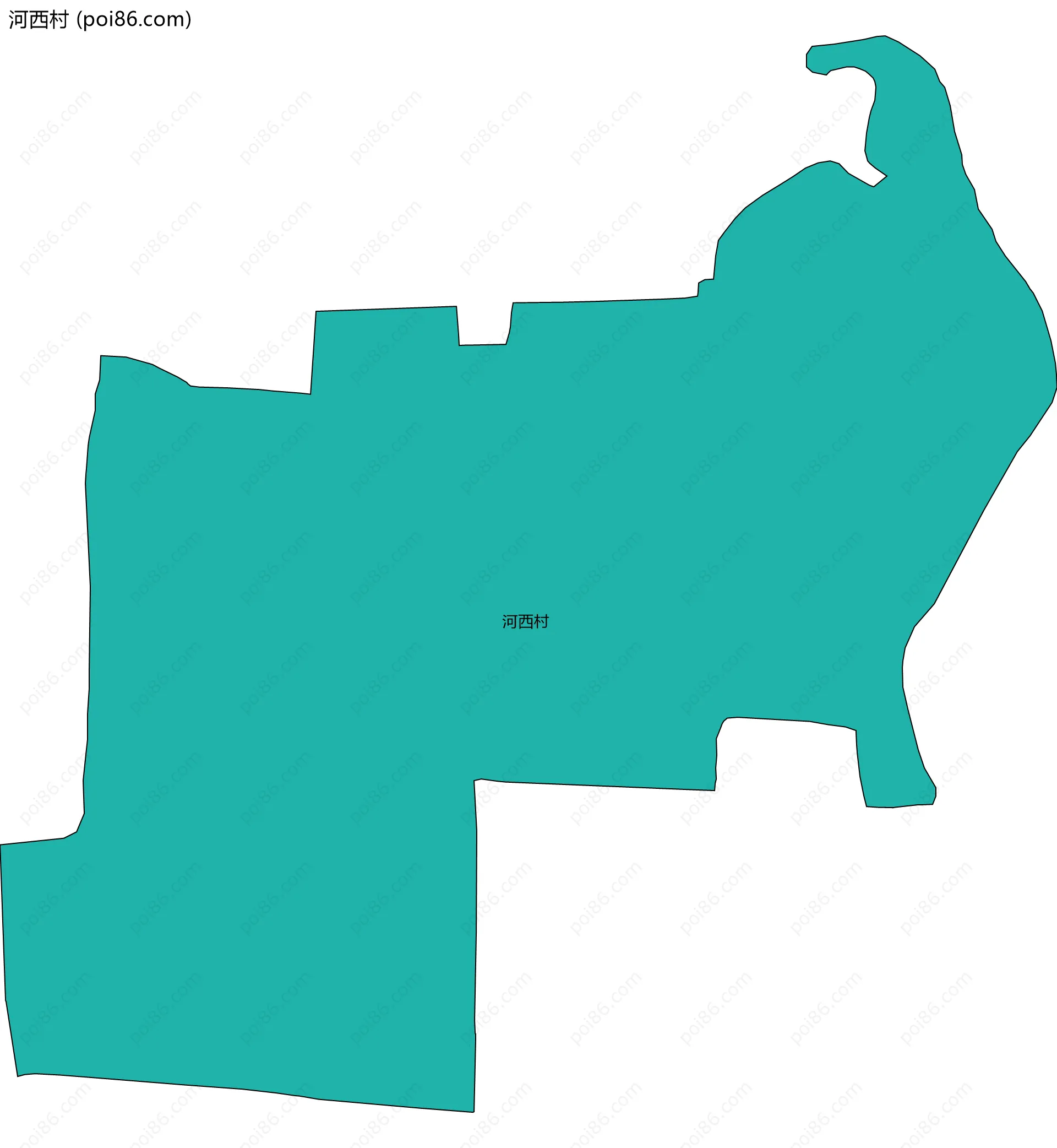 河西村边界地图