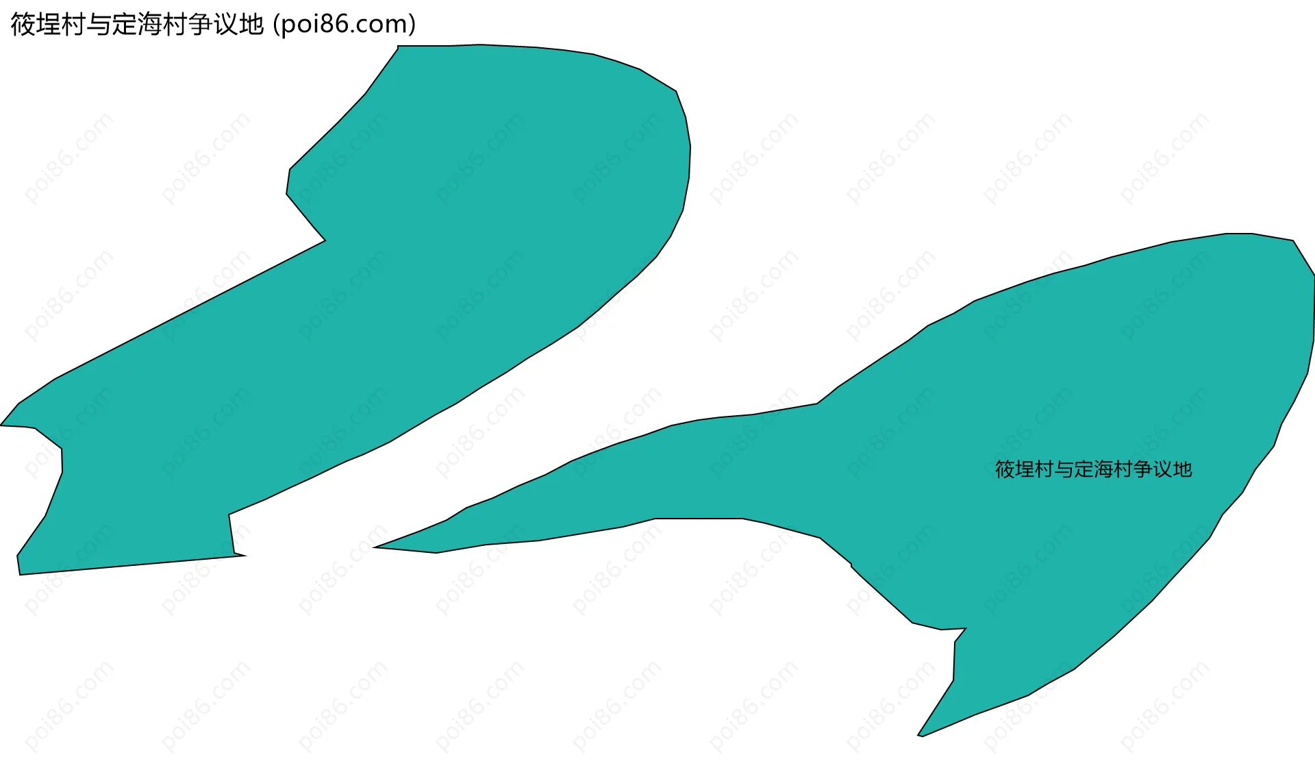 筱埕村与定海村争议地边界地图(五级行政区划)