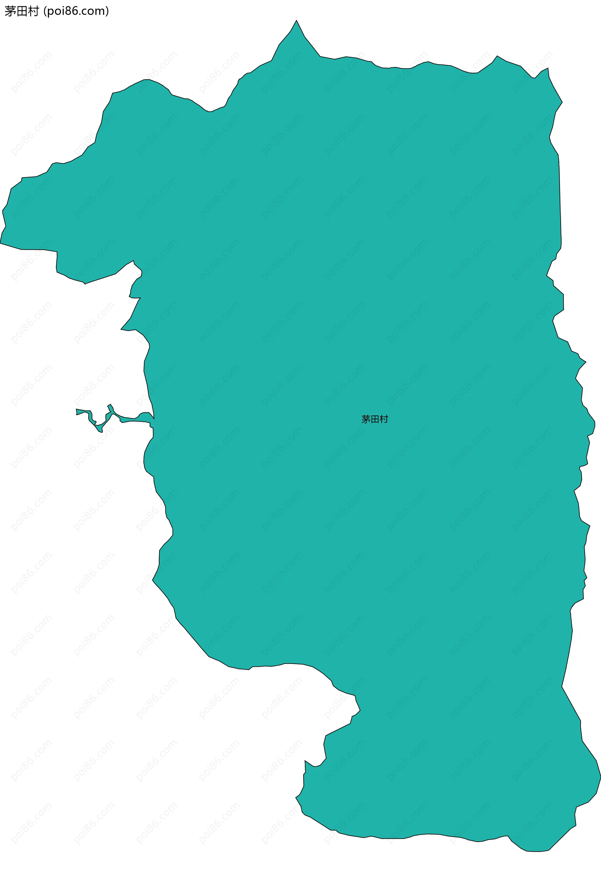 茅田村边界地图